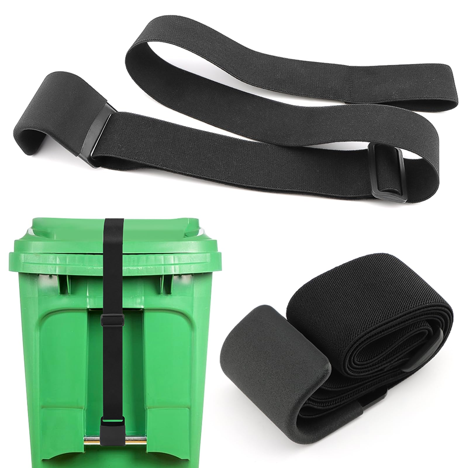 Sangle De Verrouillage Poubelle TOLIDA – Élastique Réglable Anti-Animaux, Vent & Déversement