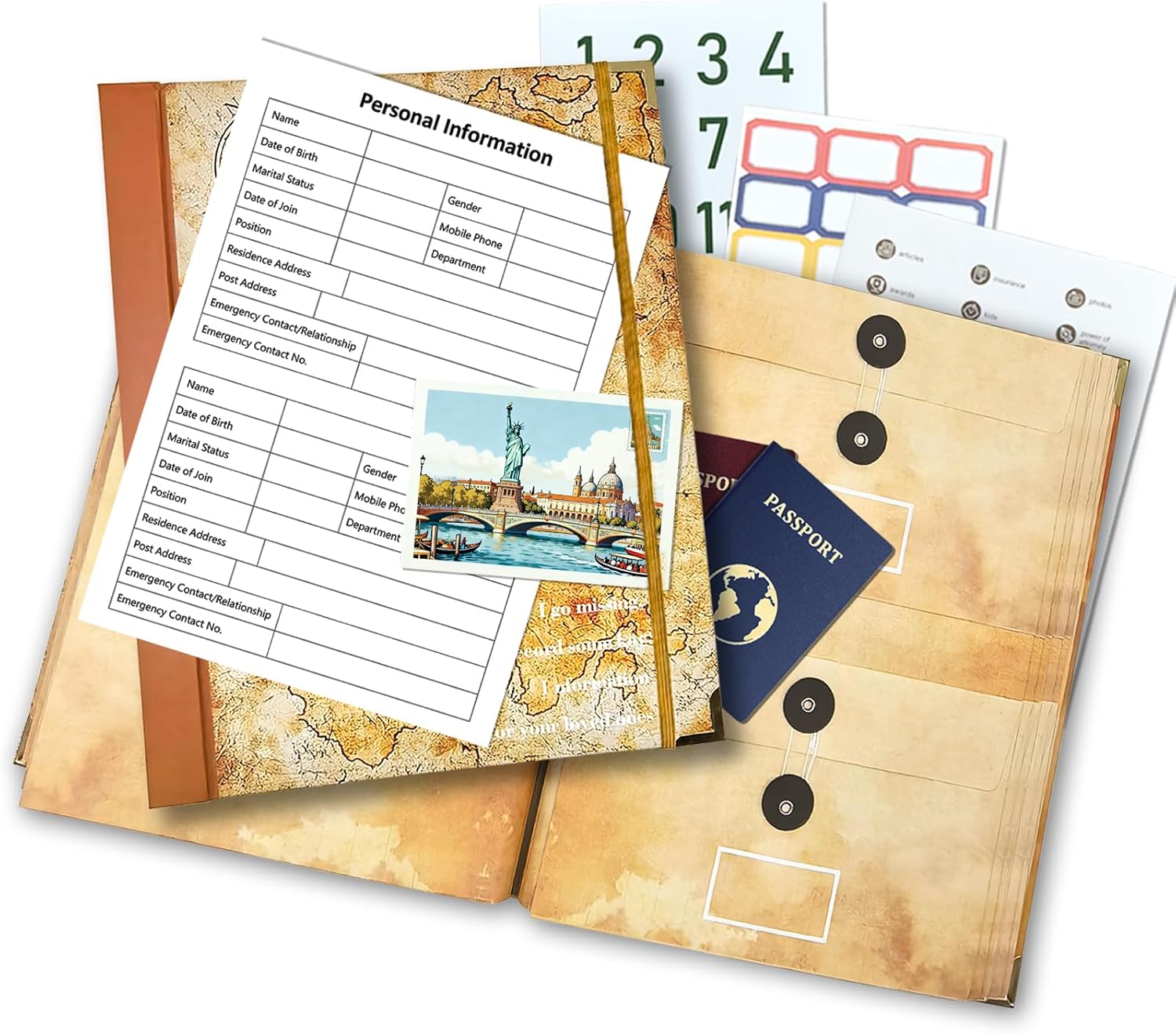 Document Organizer | Expanding File Folder for Important Papers, Passports, Birth Certificates | in Case If I Die File Folder | Ideal for Home Organization & Graduation Gift(Maple Leaf)