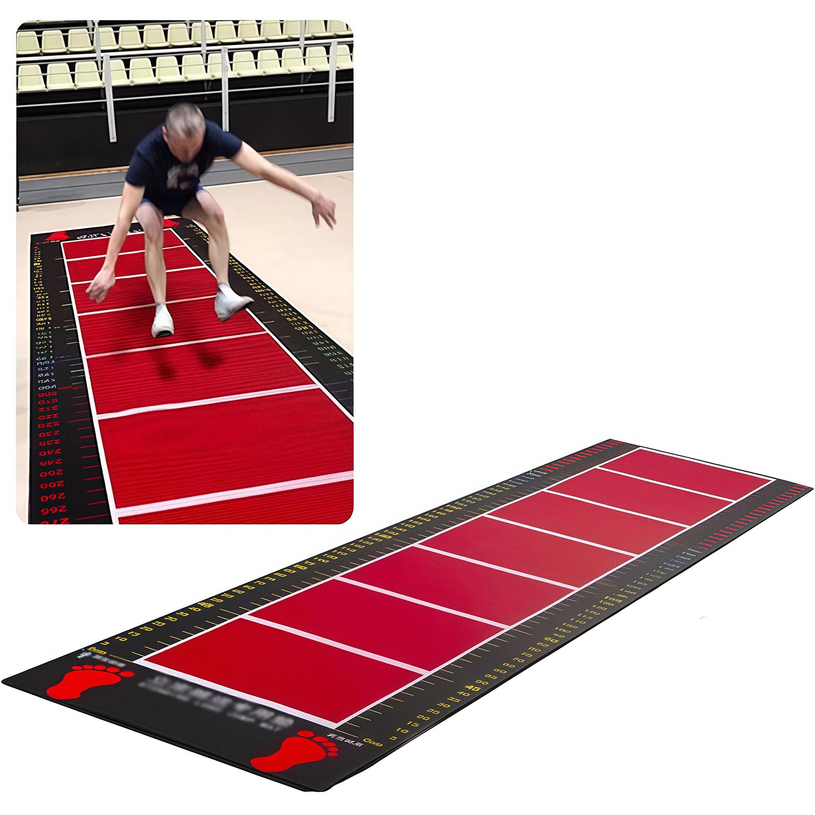 Tappetino da allenamento professionale per salti lunghi, antiscivolo, per atleti sportivi e bambini, tappetino di misurazione per saltare la corda e salti in piedi