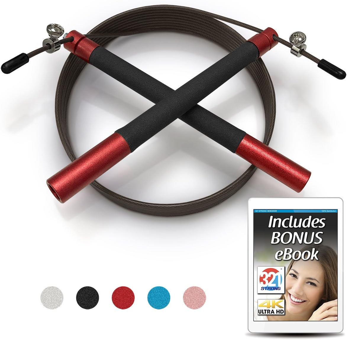 321 STRONG Aluminum Speed Jump Rope - Red