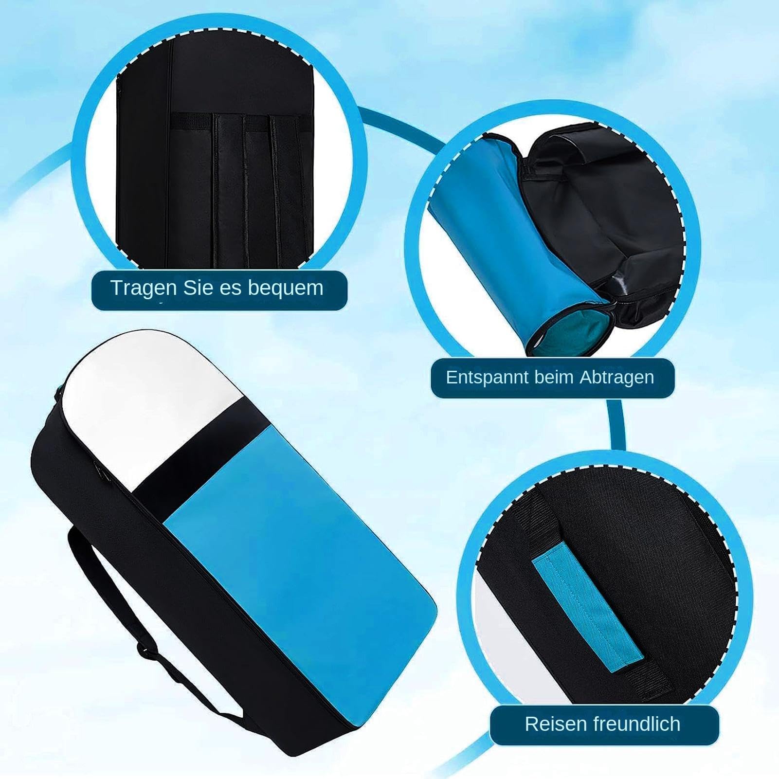 SUPBackpack SUP - Zaino da surf gonfiabile, grande capacità, per sups gonfiabile, stand up paddleboard, borsa a tracolla