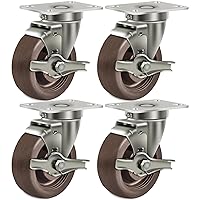 Vista 8 de 4 ruedas resistentes de 1.5 pulgadas, soporte de acero inoxidable para horno de alta temperatura, juego de 4 con capacidad de hasta 2800 libras