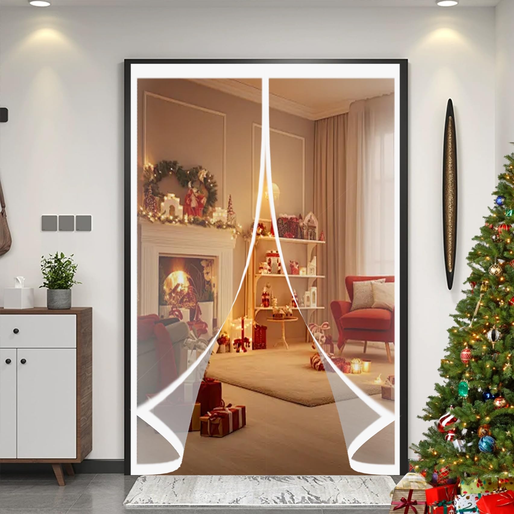 Magnet Thermovorhang 165 x 200 cm Winddicht, Thermo Kälteschutz Winter Wasserdicht Und Warme, Wärmeisolierend Kälteschutzvorhang für Küche Balkone, Schlafzimmer, A
