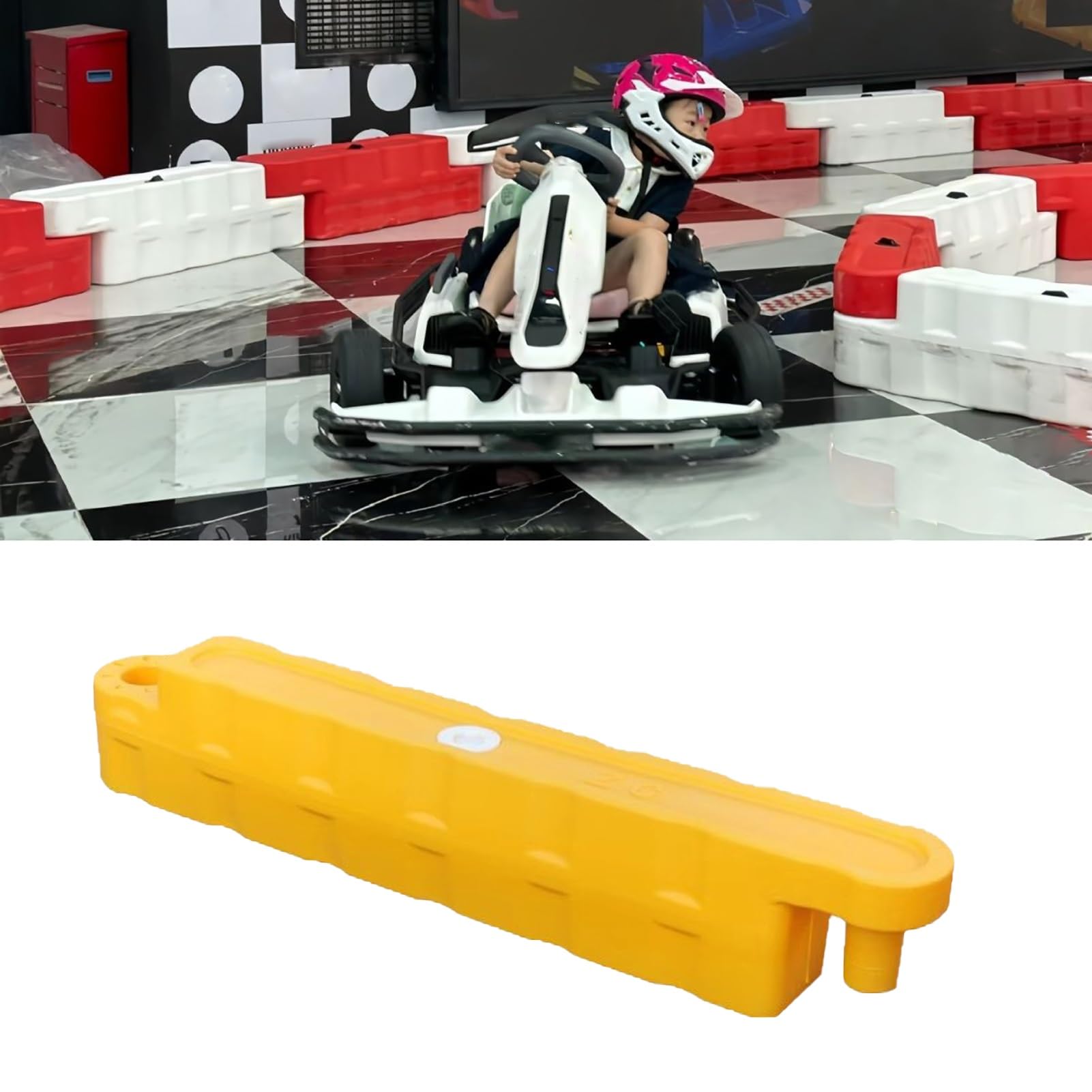 Bumper Car Race Track Go Kart Barrier Lane, Water-Filled Runway Fence for Amusement Parks/Large Shopping Mall, Easy to Install Go Kart Car Bumper(Yellow 3 Pcs,Small)