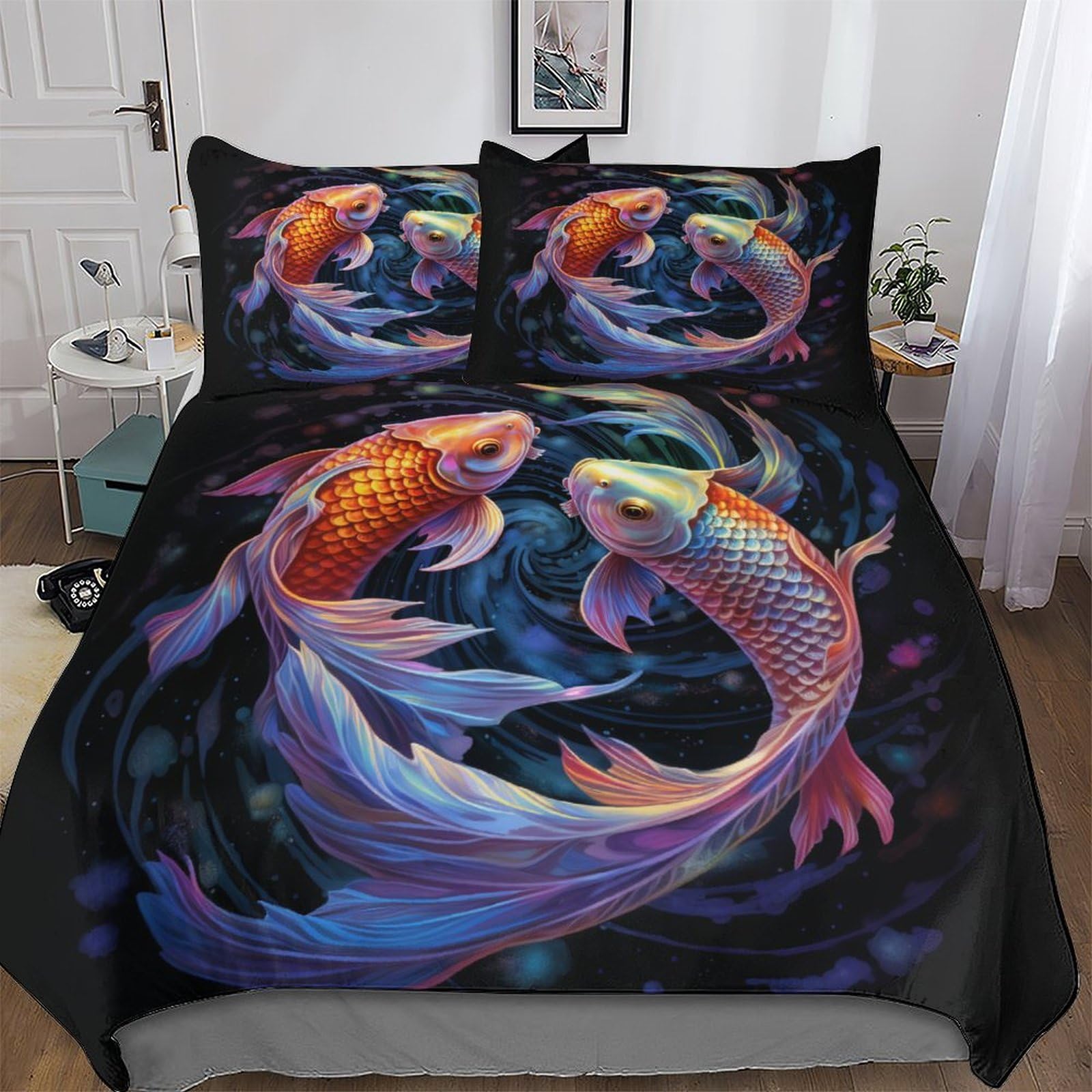 Housse de couette poisson en microfibre de qualité supérieure parure 3 pièces