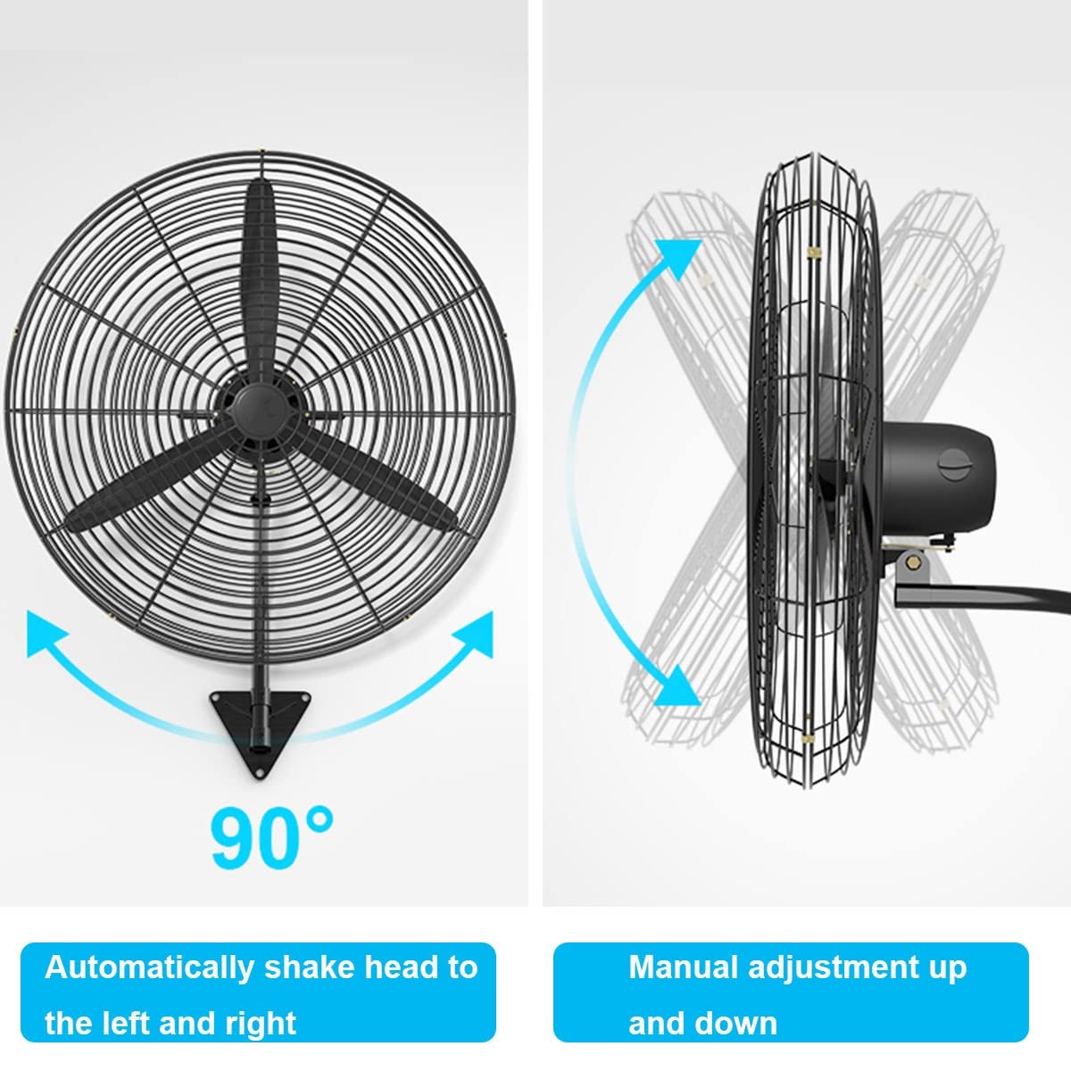Ventilador Montado En La Pared Industrial, 78cm De Diámetro, Ventilador De Pared De 3 Velocidades, Ventilador Industrial Grande para Oficina, Fábrica, Restaurante