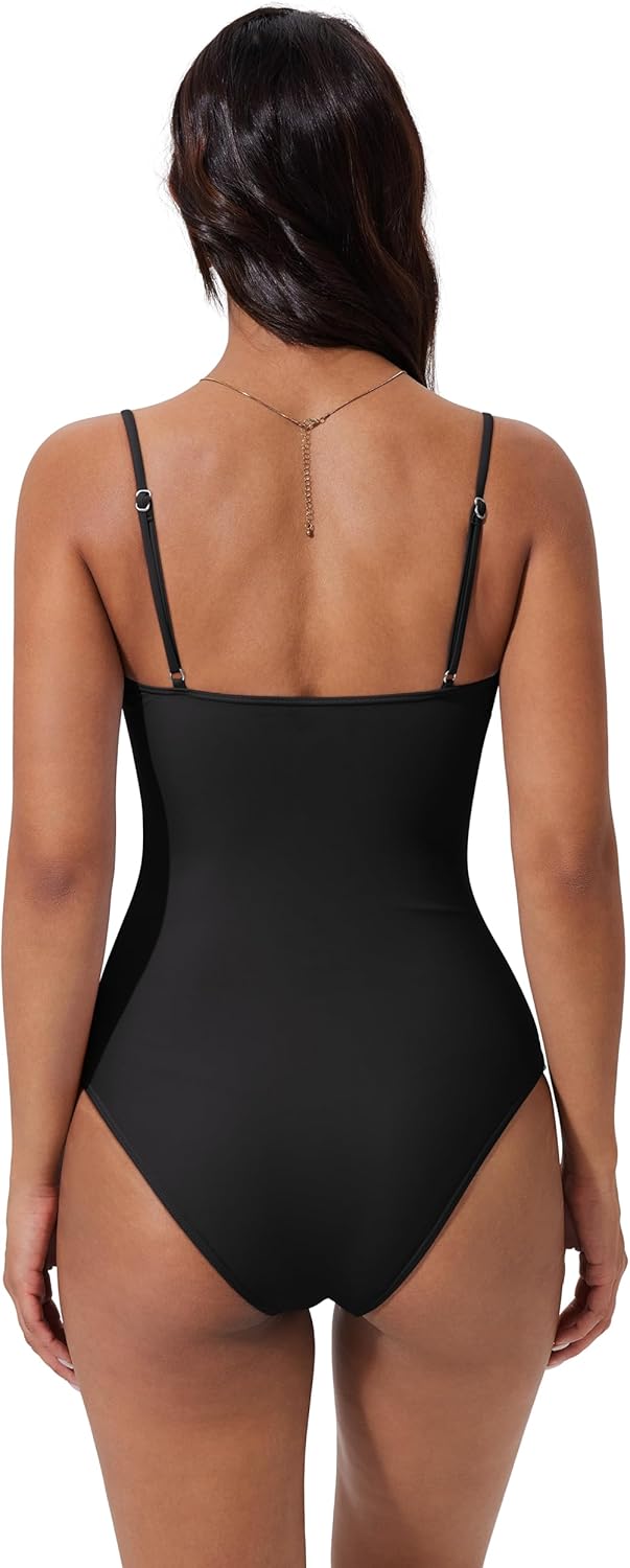 SUUKSESS Women Sexy One Piece Swimsuit Tummy Control Square Neck Bathing Suit - Image 5