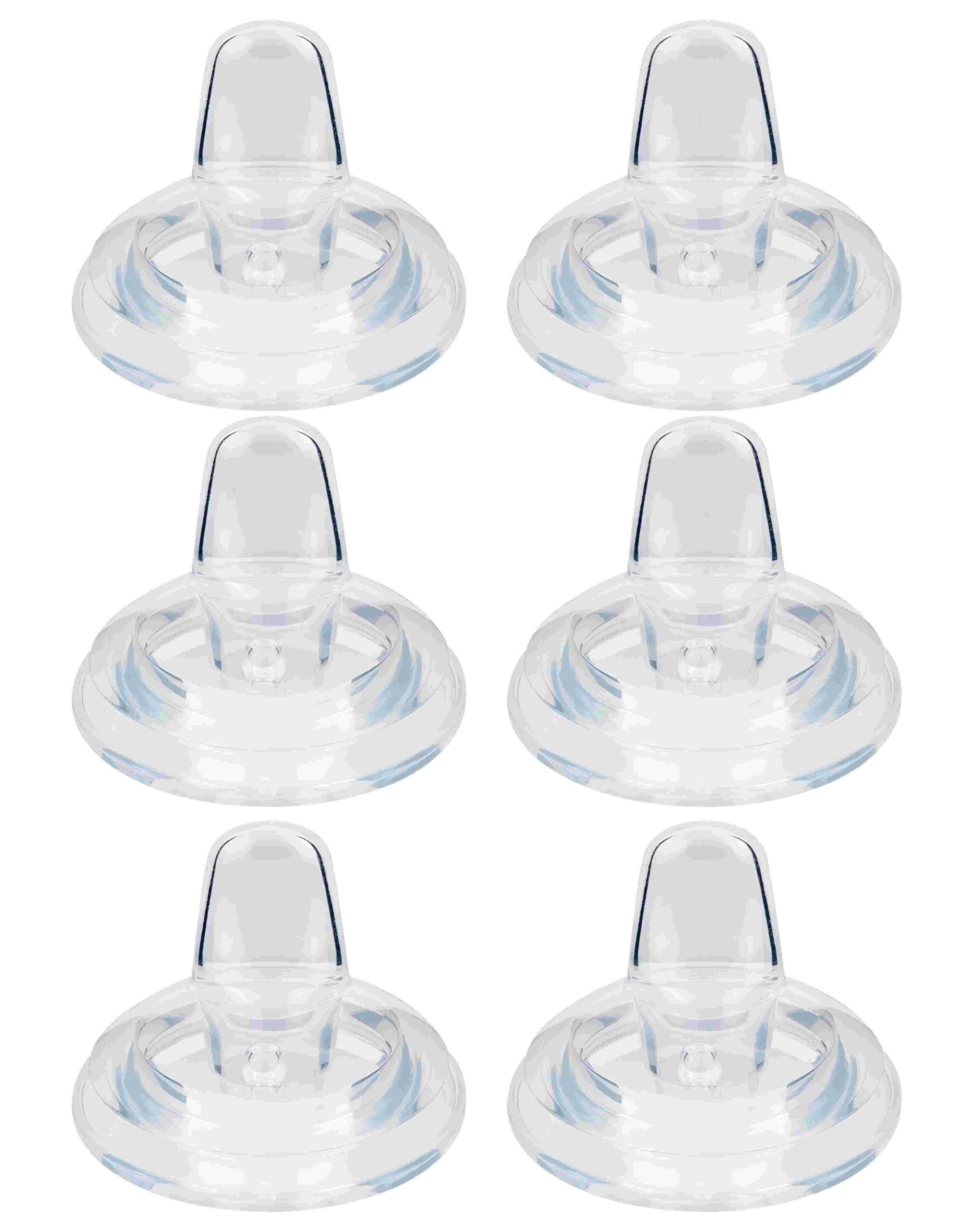 Sippy Spouts for Philips Avent Natural Baby Bottles, My Grippy Spout Cup and Natural Trainer Sippy Cup, Soft 100% Silicone Cup Nipples, 6m+, 6 Count