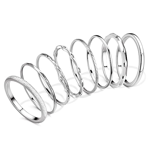 Minimalist Stainless Steel Ring Set