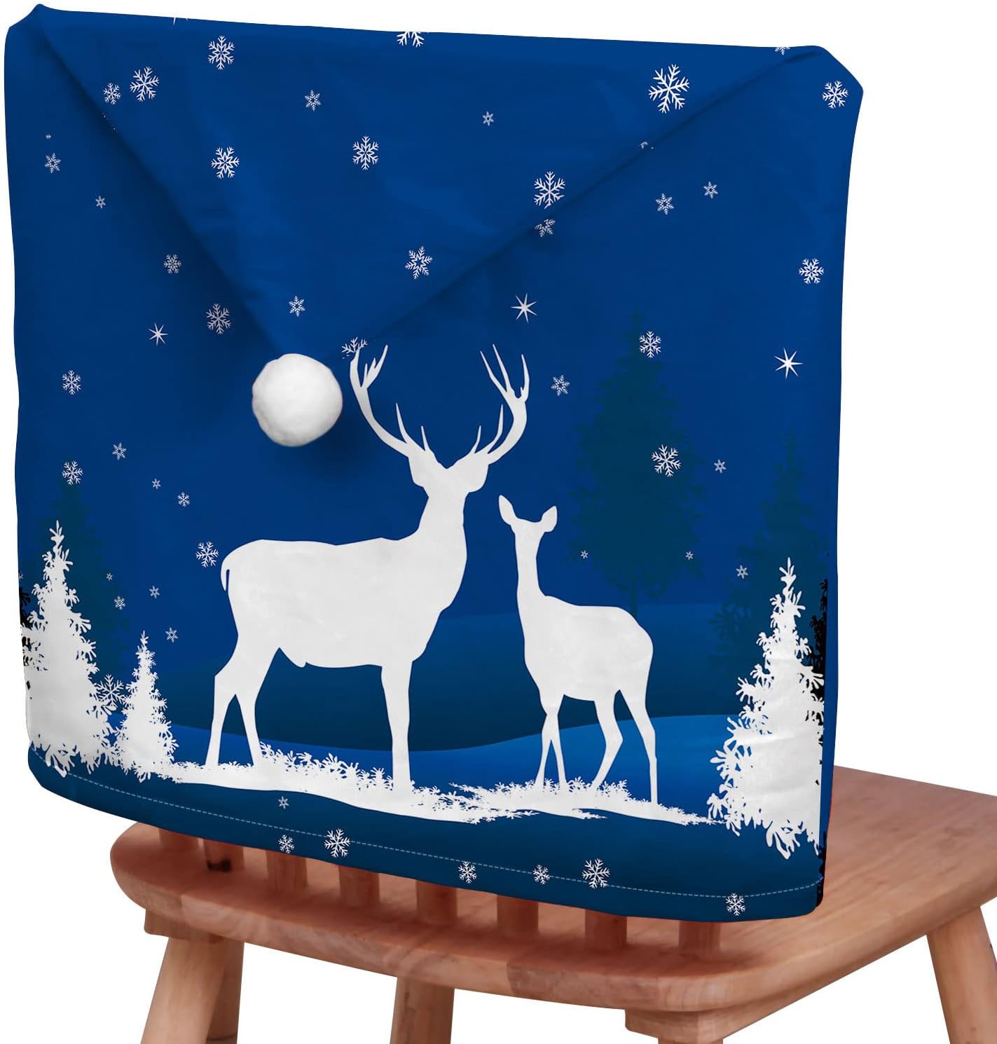 Weihnachten Stuhlhussen Set - Rote Stretch Bezüge Für 4-8 Stühle Waschbar