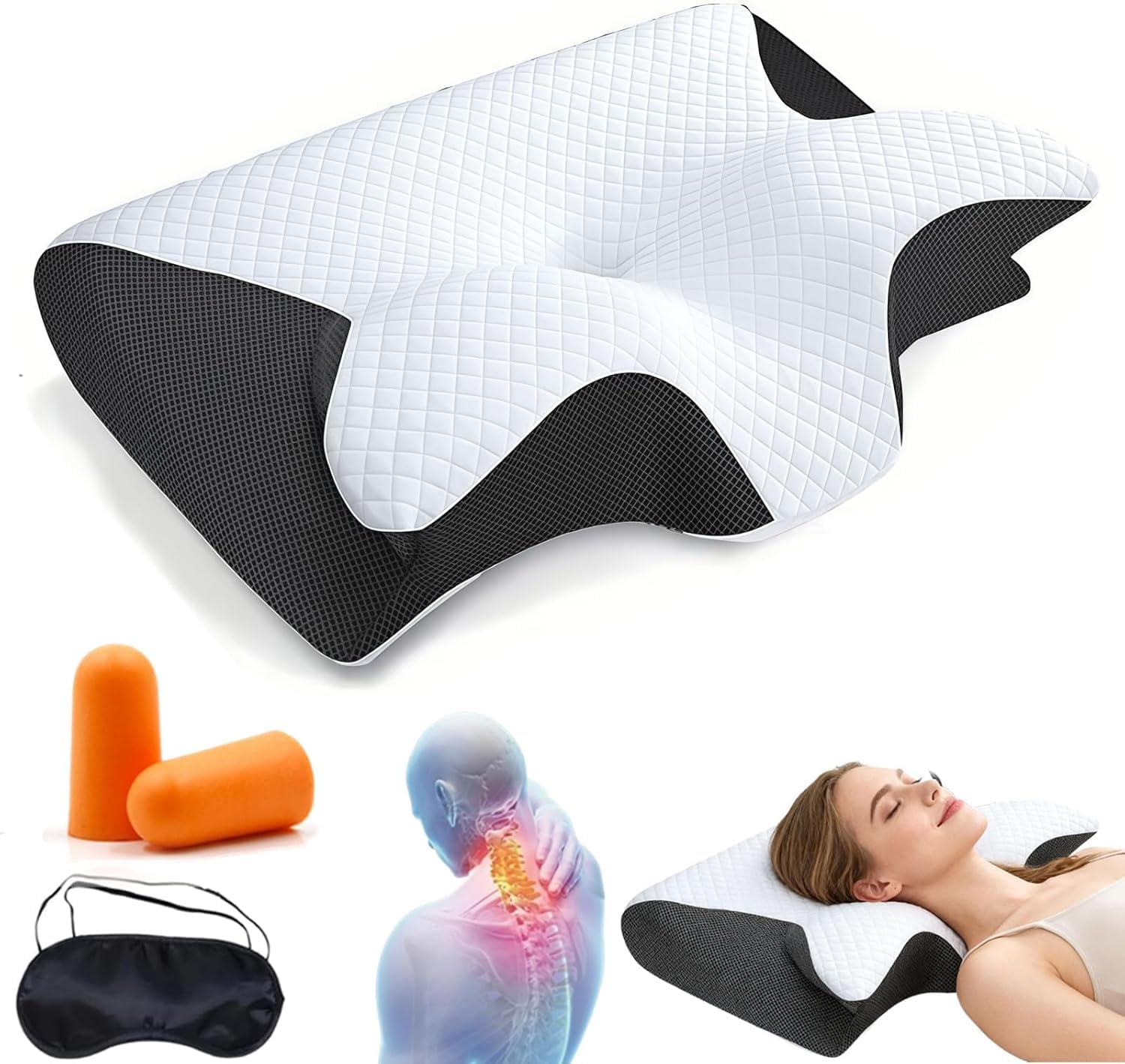 Curosleep Kissen Original,2026 Neu Curosleep Kissen,Ergonomisches Disches Nackenkissen Für Seitenschläfer Geeignet