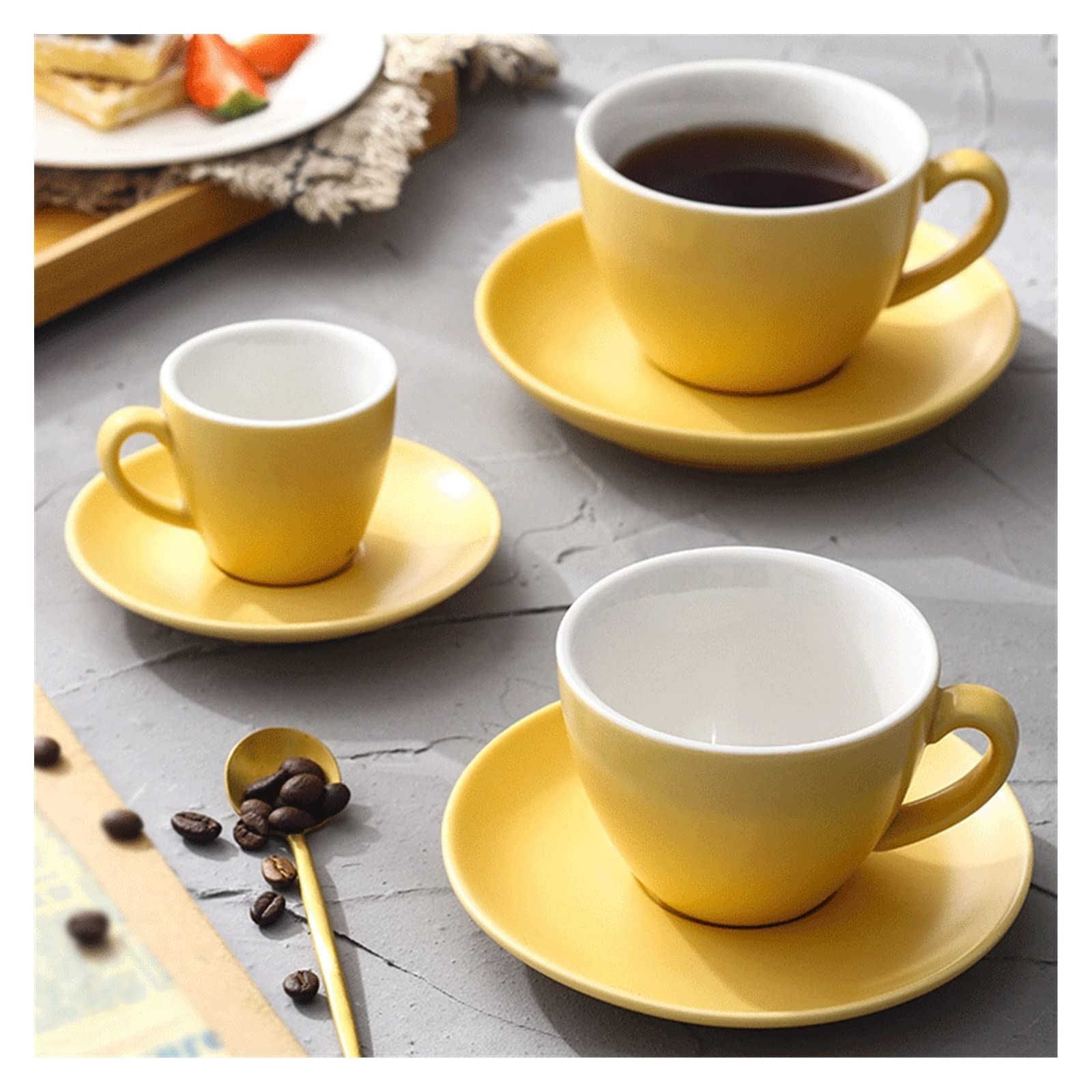 Dom 310 ml wielokolorowy ceramiczny kubek do kawy o dużej pojemności znak domowy biuro picie herbaty dekoracja (zielony)