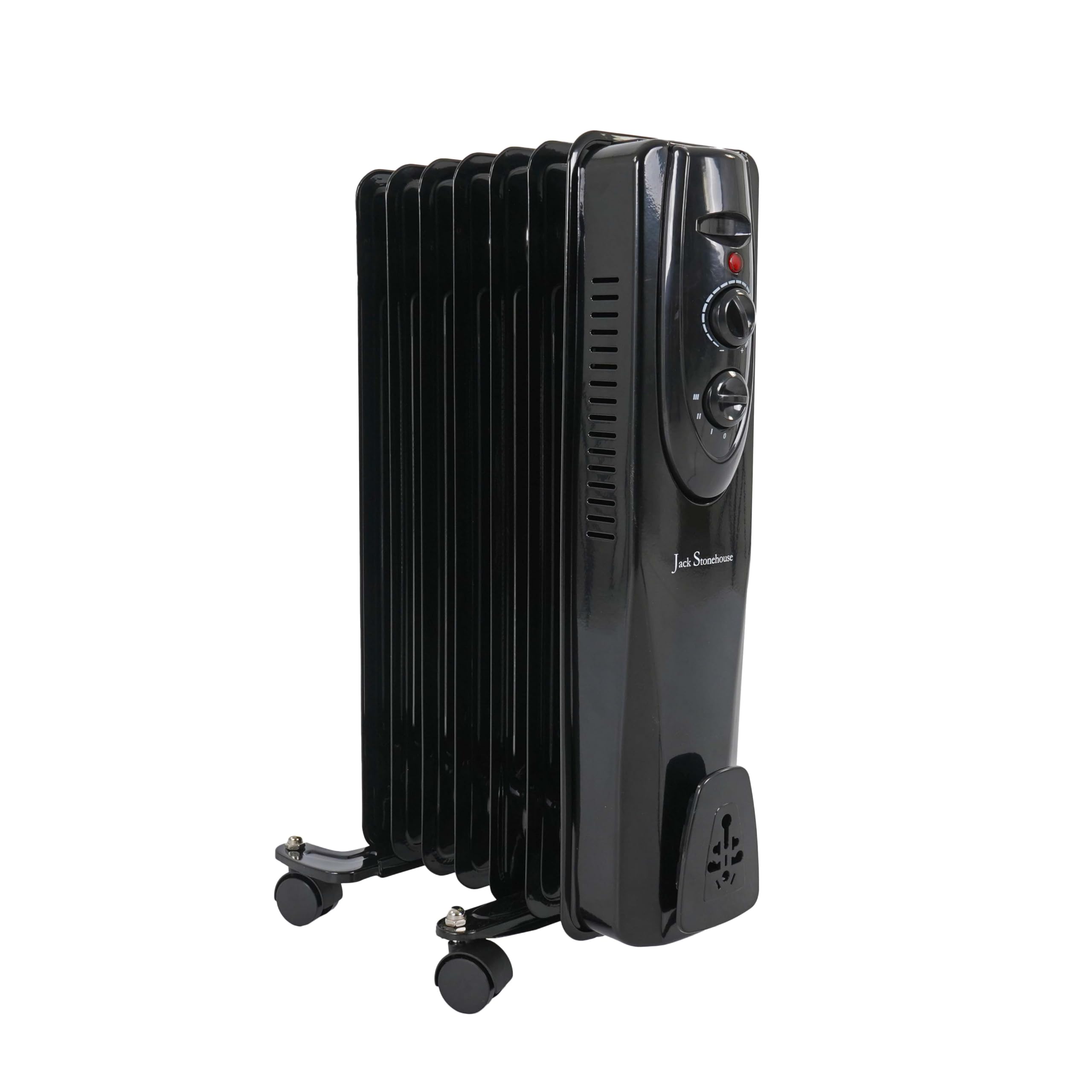 Jack Stonehouse or 2KW Oil Filled Radiator Free Standing Heater  Power Settings or Fin Portable for Home Low Energy Silent Plug In Black