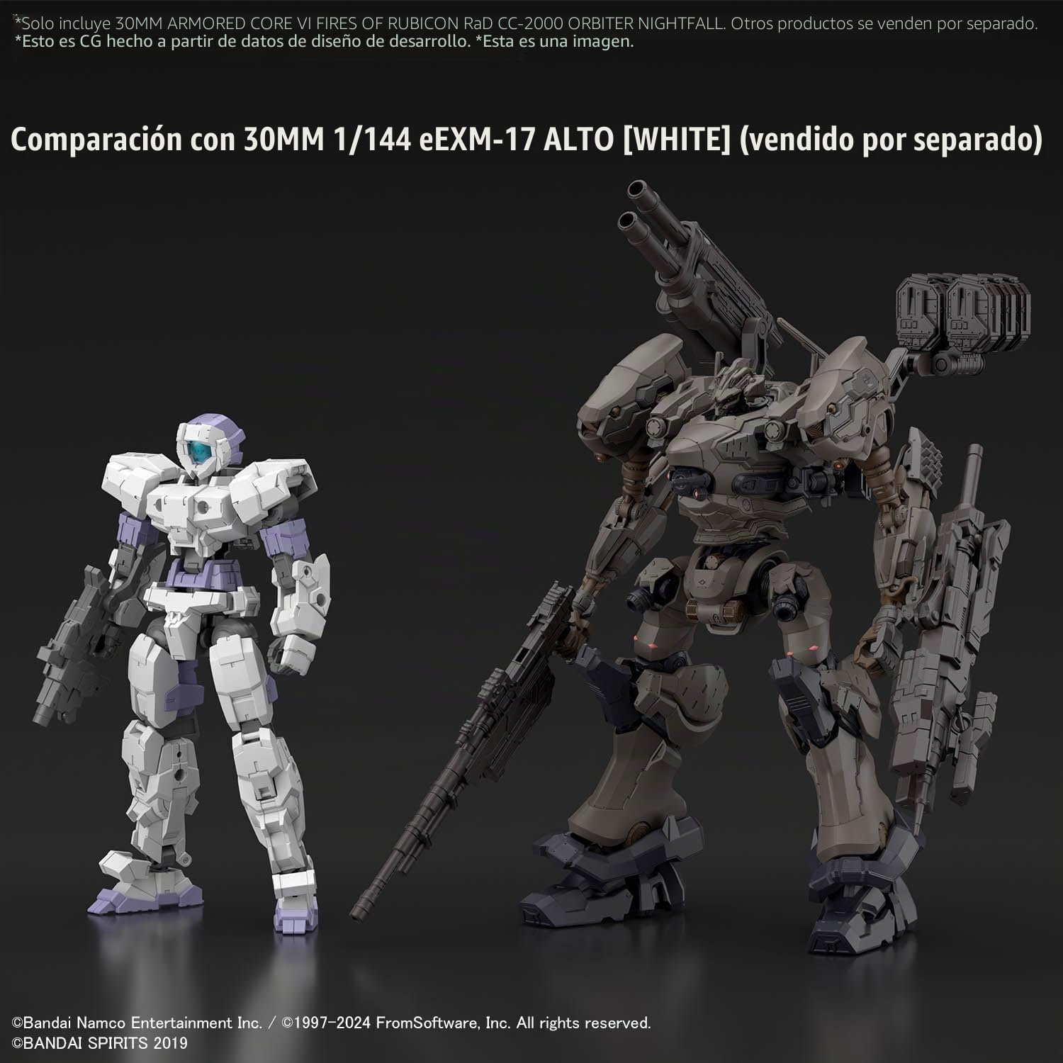 Bandai Hobby - Armored Core Vi Fires of Rubicon - #01 RAD CC-200 Orbiter Nightfall 30 MM 1/144 Kit de Modelo