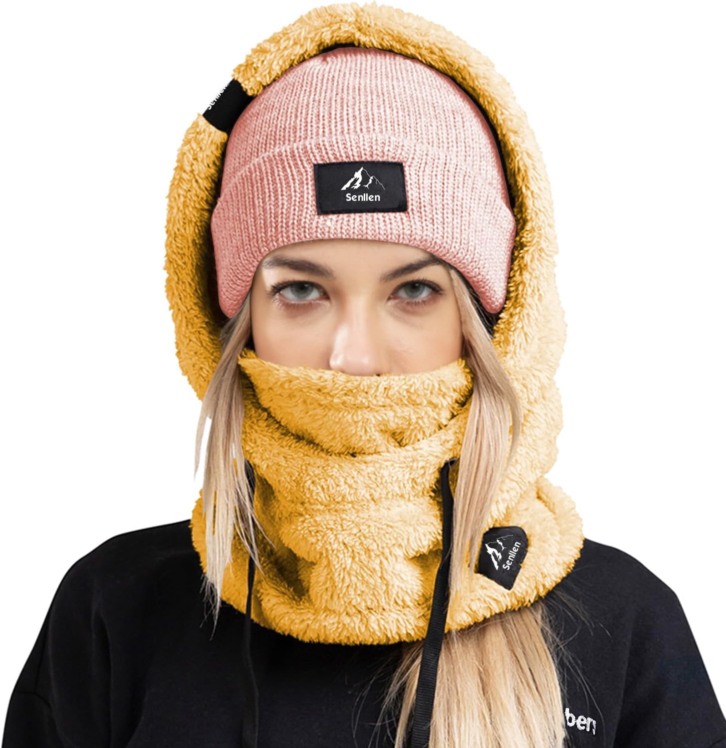 Senllen Balaclava Cold Weather Fleece Windproof Ski Mask Winter Breathable Thermal Face Mask Neck Warmer Scarf Helmet Hood - Image 2