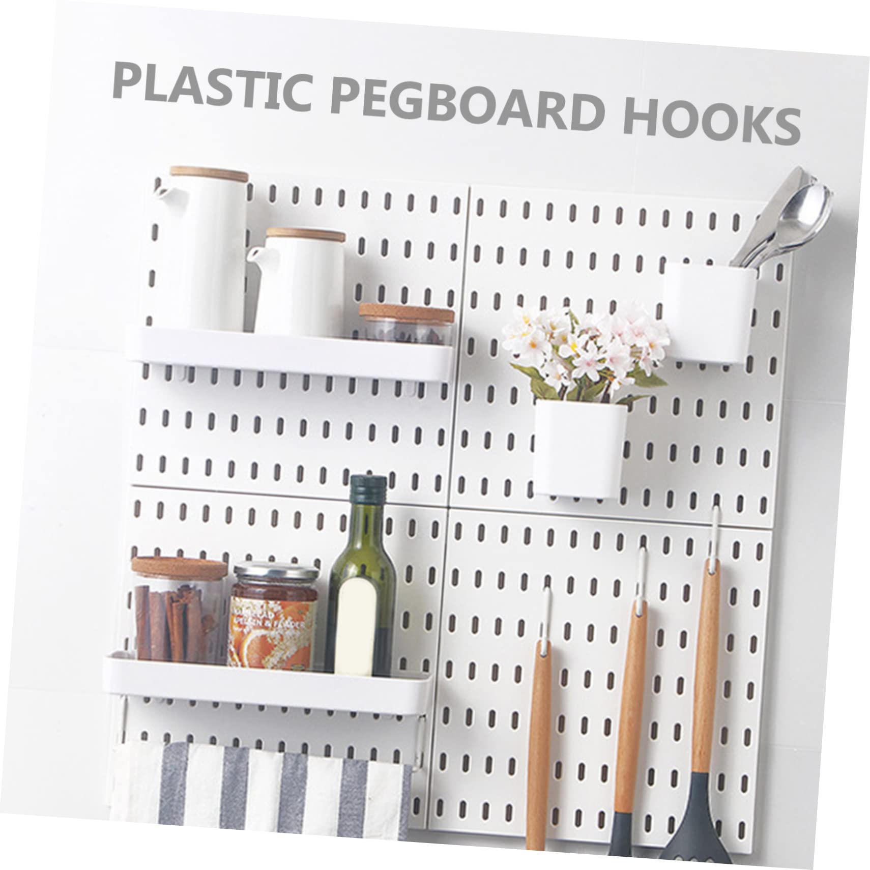 PRETYZOOM 5sets Garage Pegboard Tool Organizer Stainless Steel Hooks J-Shape for Kitchen 3pcs*5