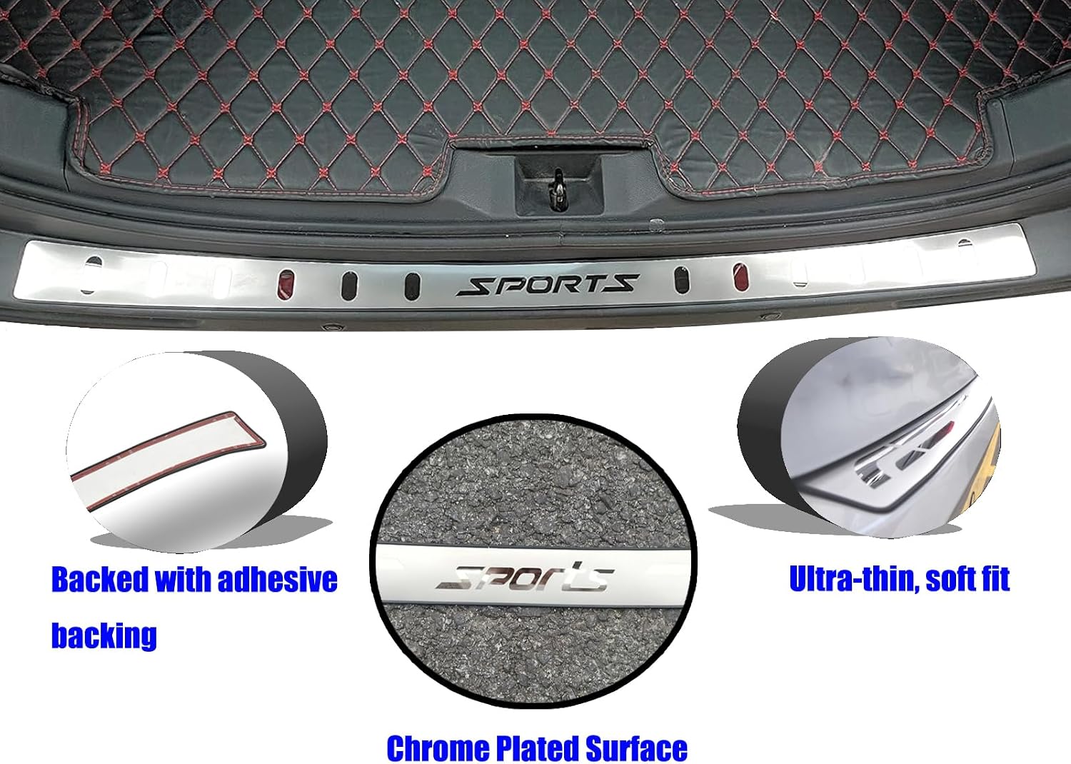 Chrome Trunk Sill Trim Guard Accesories for Toyota RAV4 2020-2025, Rear Bumper Topper Protector Cover Scuff Plate