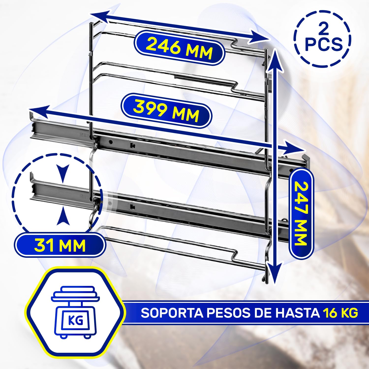 2x Rieles Telescópicos Horno 2 Niveaux HZ538200 para Bosch para Siemens | 17001568 CZ11TE25X0 para Constructa JZ11TE25X0 para Junker - Garantía de 10 Años - MONTERAL