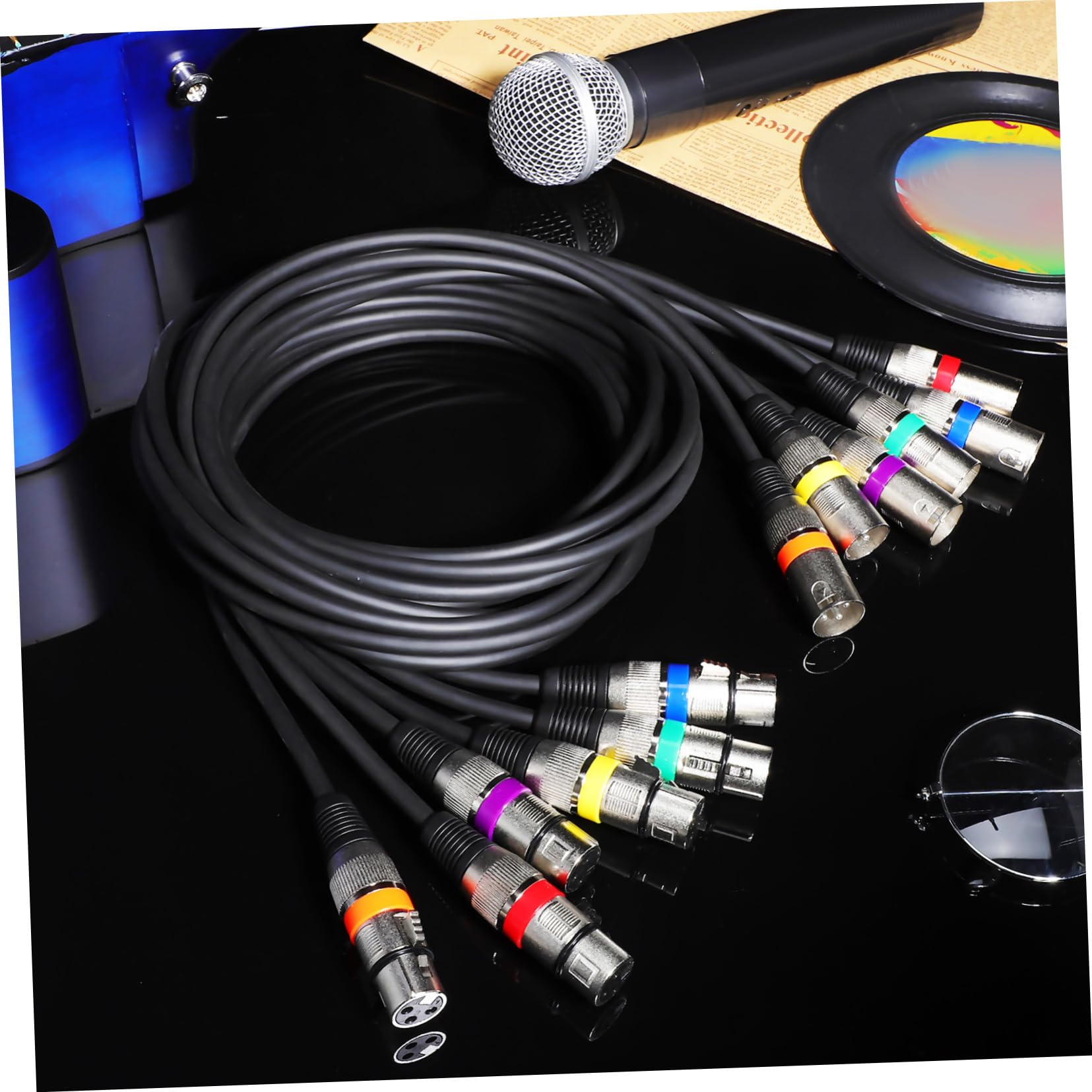 Toyvian Cable de Micrófono Macho a Hembra Xlr de 3 Pines Doble Blindaje de Cobre para Uso Profesional y Refuerzo de Sonido en Conferencias, Paquete de 6 Cables