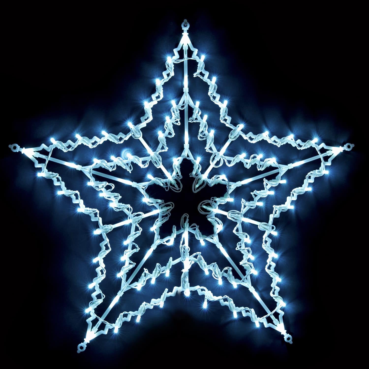 BargainsMania Christmas Star Window Light - Indoor Christmas Decoration - Hanging Christmas Stars LED Lights - Bright Illumination - Living & Bedroom Any Where - Dimensions: 53 x 52cm (Cool White)