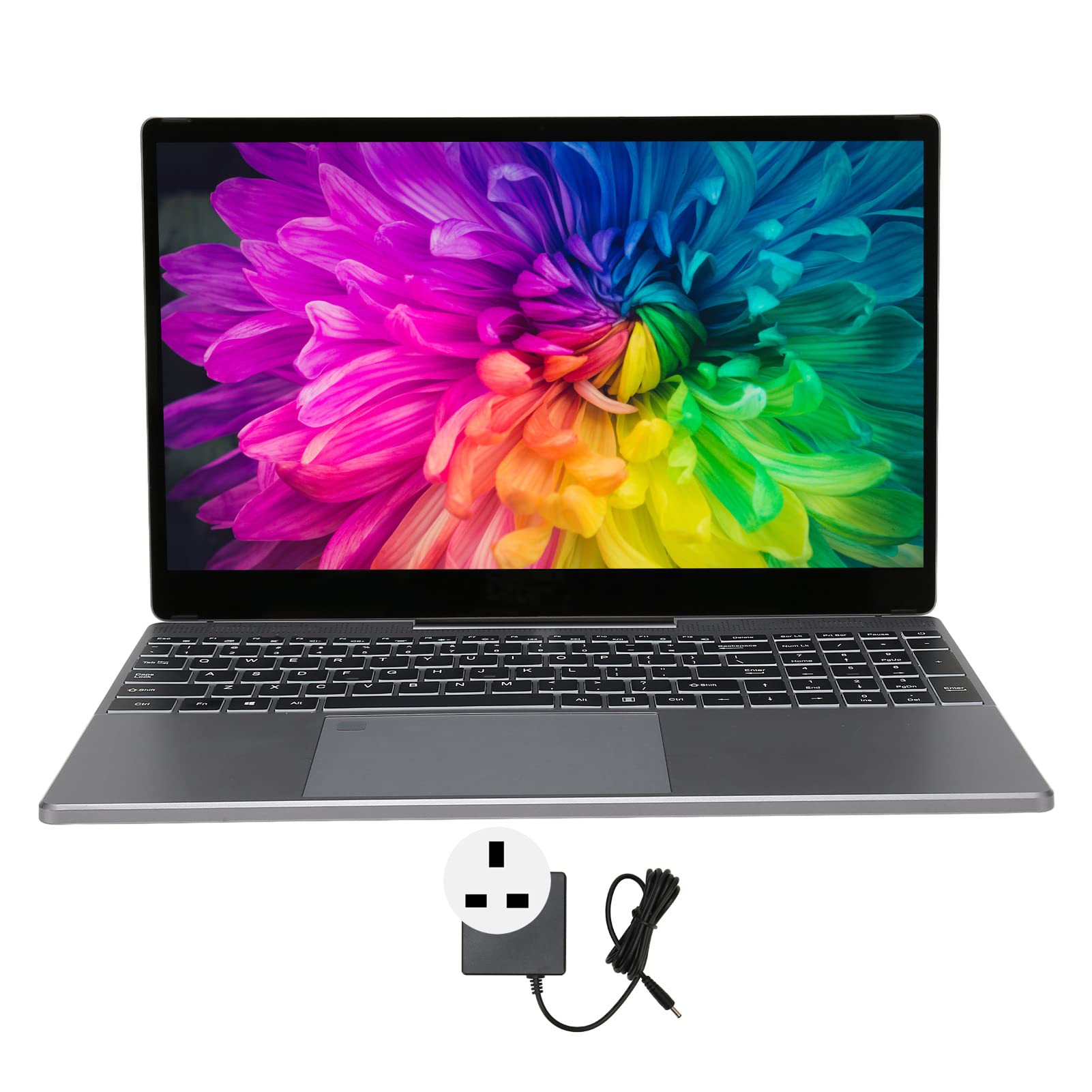 Luqeeg 15.6 Inch Laptop, HD Touchscreen, 12GB DDR5 RAM, Multi Mode, Fingerprint Reader, RGB Backlit, 100-240V (UK Plug)