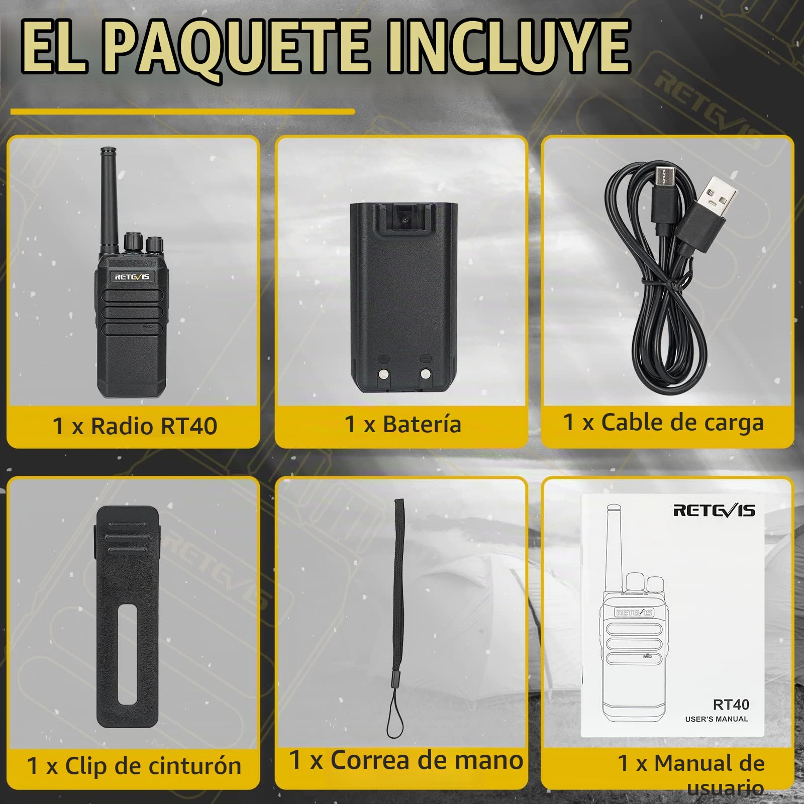 Retevis RT40 Digital DMR Walkie Talkie, PMR446 Radio Bidireccional Sin Licencia, 2000 mAh, VOX, 48 Canales Digital/Analógico Walkie Talkie para la Familia, Viajes (Negro, 1Pcs)