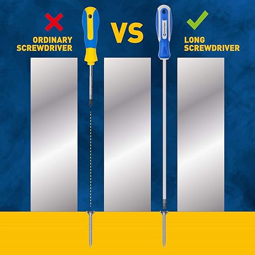 Miniatura 8 de Amartisan Juego de destornilladores Torx extra largos de 6 piezas, longitud 12 pulgadas (11.811 in) T10 - T30, juego de destornilladores de estrella