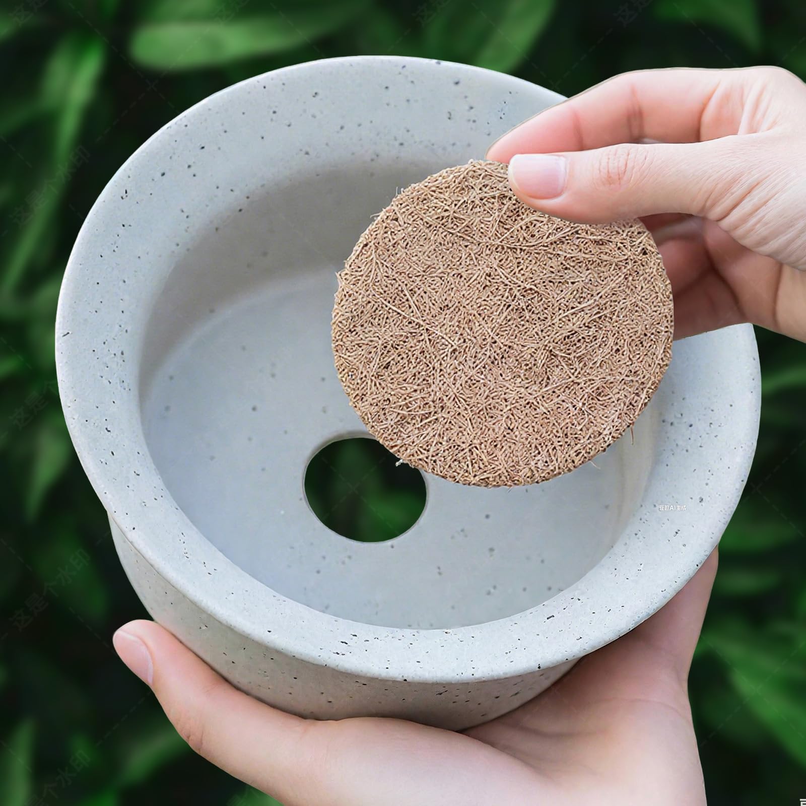 Disque en fibre de coco 15 cm pour fond de pot de fleurs et drainage du terreau