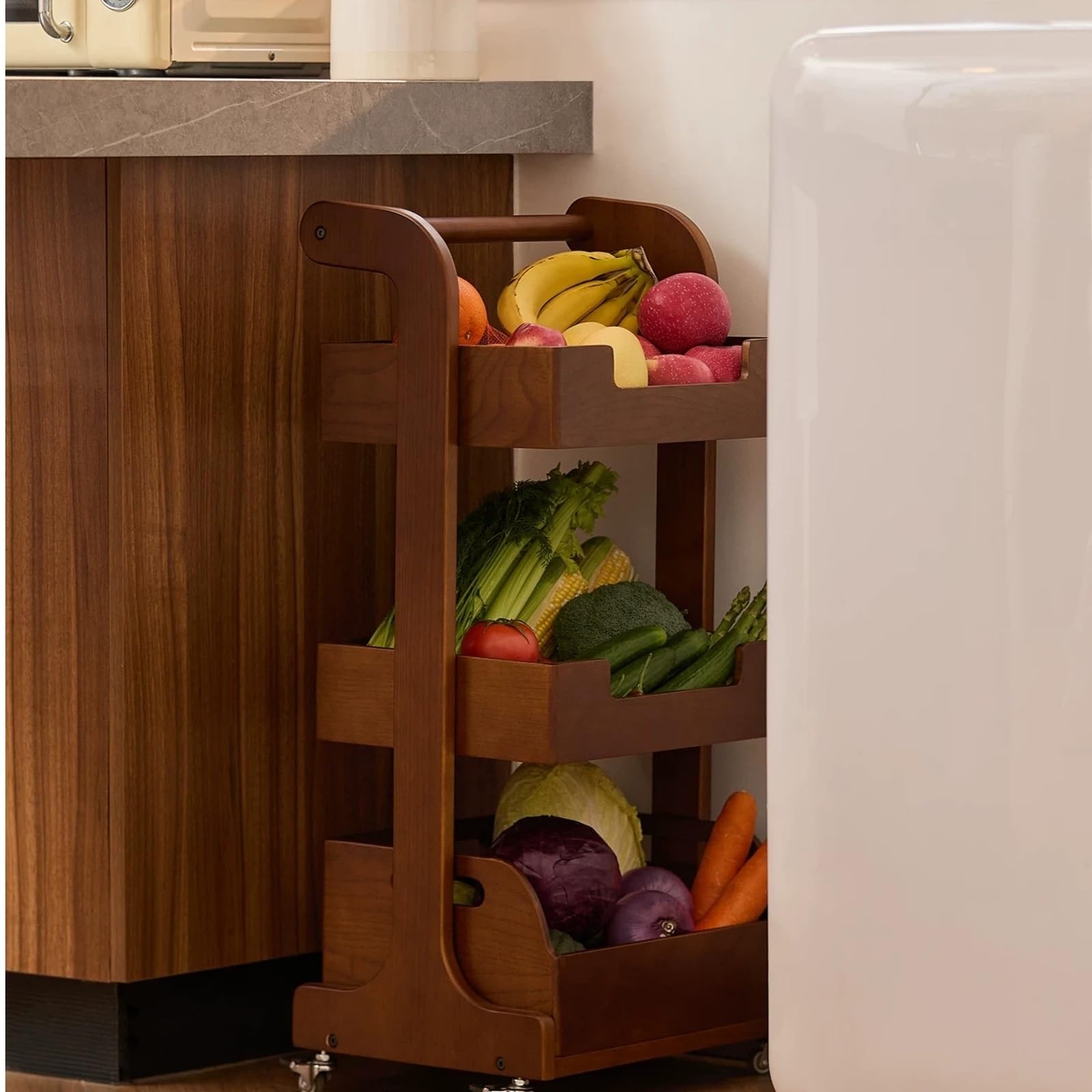 carrello da cucina Carrello porta snack con rotelle, ripiano organizer mobile for giocattoli e sala da pranzo carrello portaoggetti