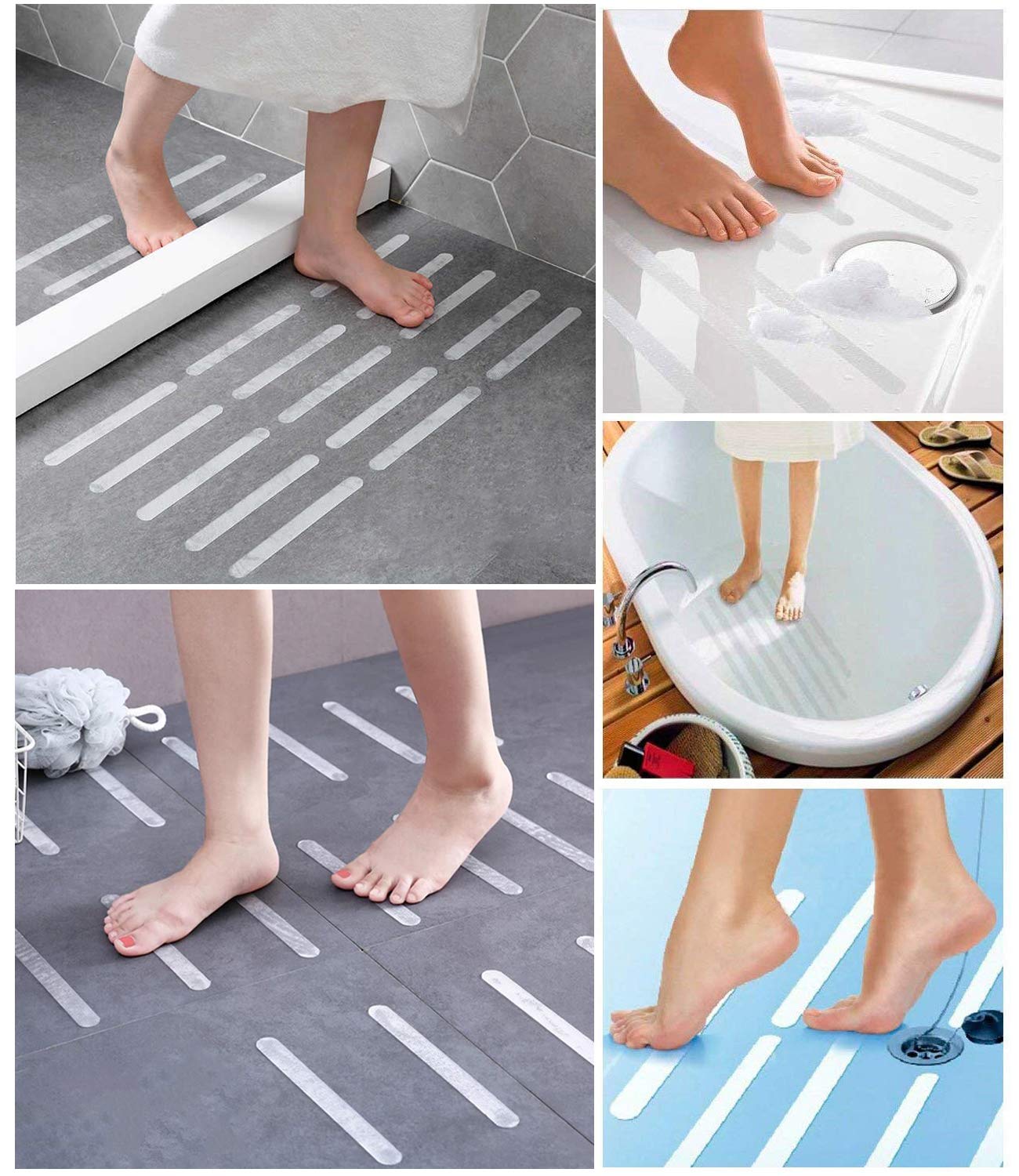 Nastro Antiscivolo Trasparente Per Scale E Bagno - 12 Strisce Adesive Invisibili, Sicurezza Per Anziani - Foto 8