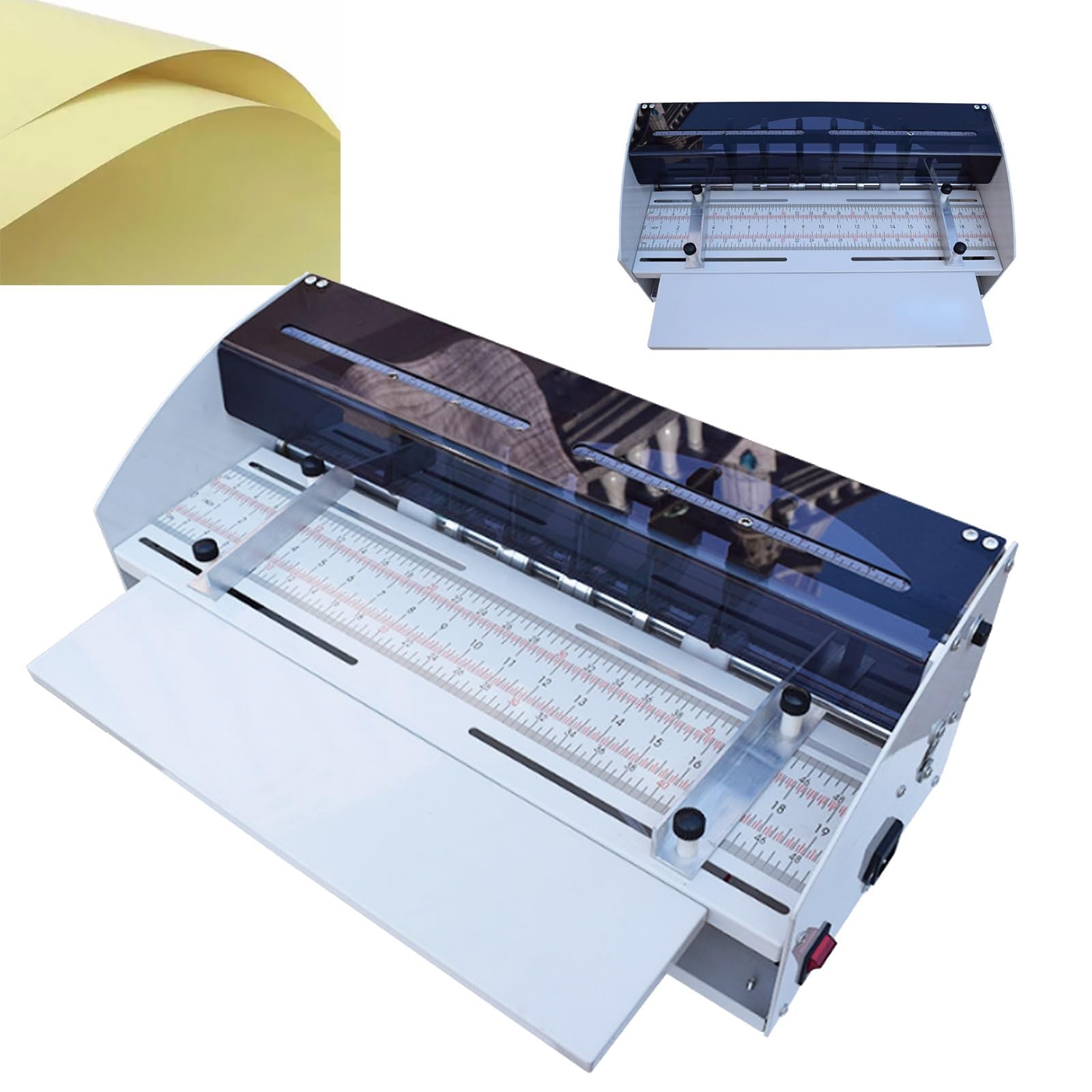 Perforatore elettrico for cordonatura, cordonatrice di carta multifunzione, velocità di elaborazione rapida, facile da usare, for biglietti, etichette, buste, foto | Perforatore cordonatore elettrico
