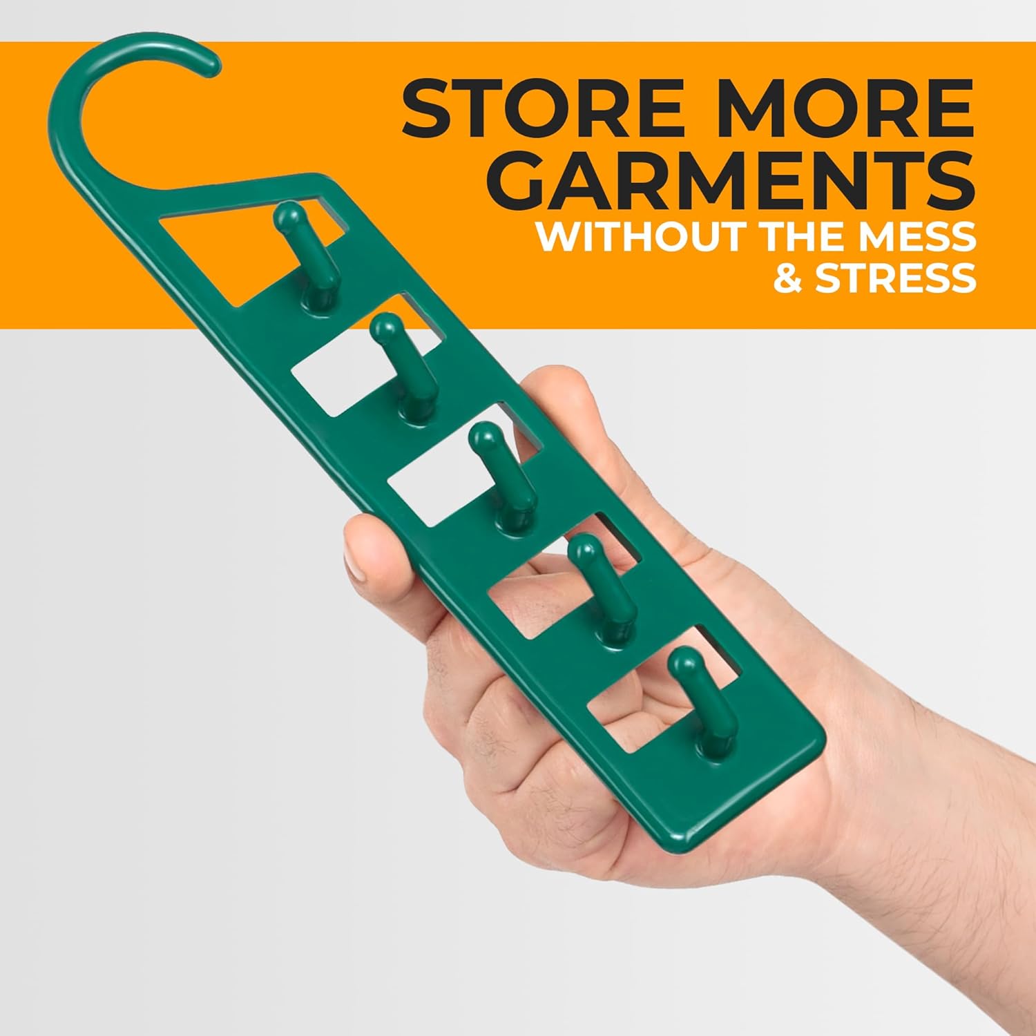 CraftyCrocodile Space Saving Hangers for Clothes - 10 in Pack, Heavy Duty Plastic, Multi Closet Space Savers for Shirts, Pants, Jeans, Sweaters - Hanger Organizer Space Saver