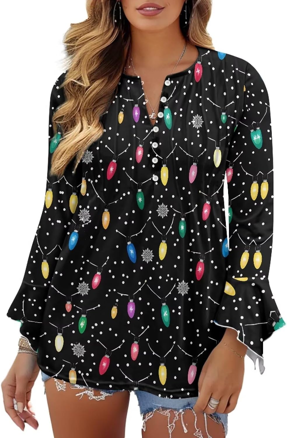Women's Long Sleeve Button Down T-Shirt Athletic Blouse Breathable Slim Dressy Plus Size Top
