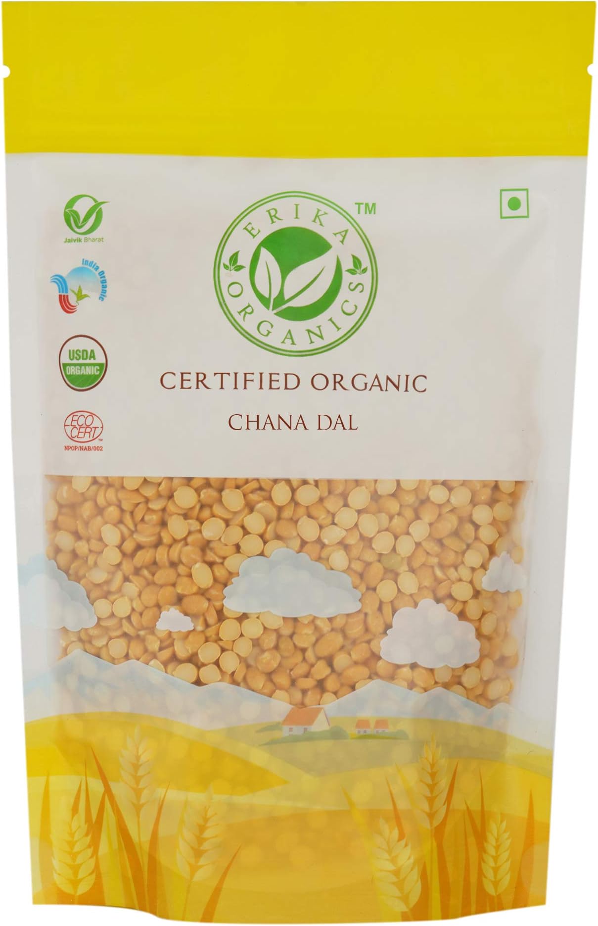 Erika Organics Chana Dal, 2kg (500gx4)