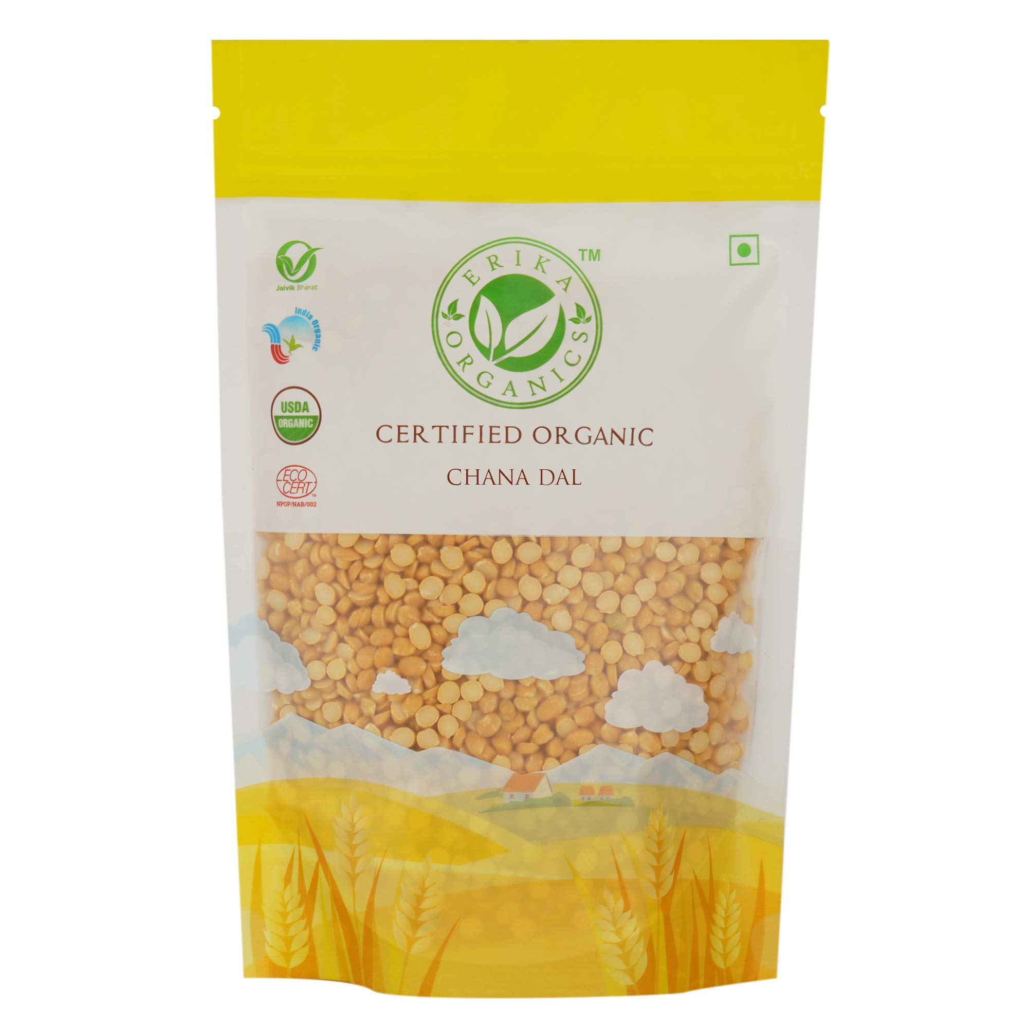 Erika Organics Chana Dal, 2kg (500gx4)