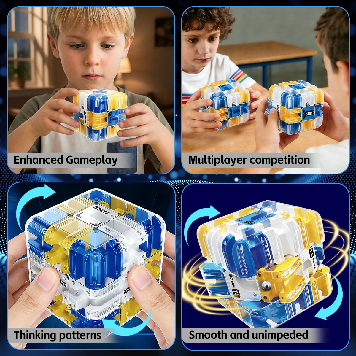 3D Rolling Ball Maze Cube, Large Labyrinth 3D Puzzle Marble Maze Cube, Brain Teaser Game - Image 4
