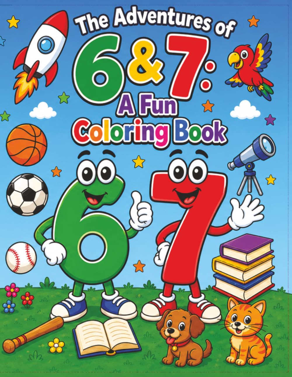 The Adventures of 6 & 7: Fun Sports, Activities, and Adventures Coloring Book for Kids Ages 4–99