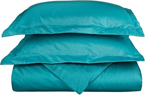 Juego cobertor de algodón egipcio, 600 hilos, color sólido, Tejido mixto de algodón, Verde azulado, gemelo