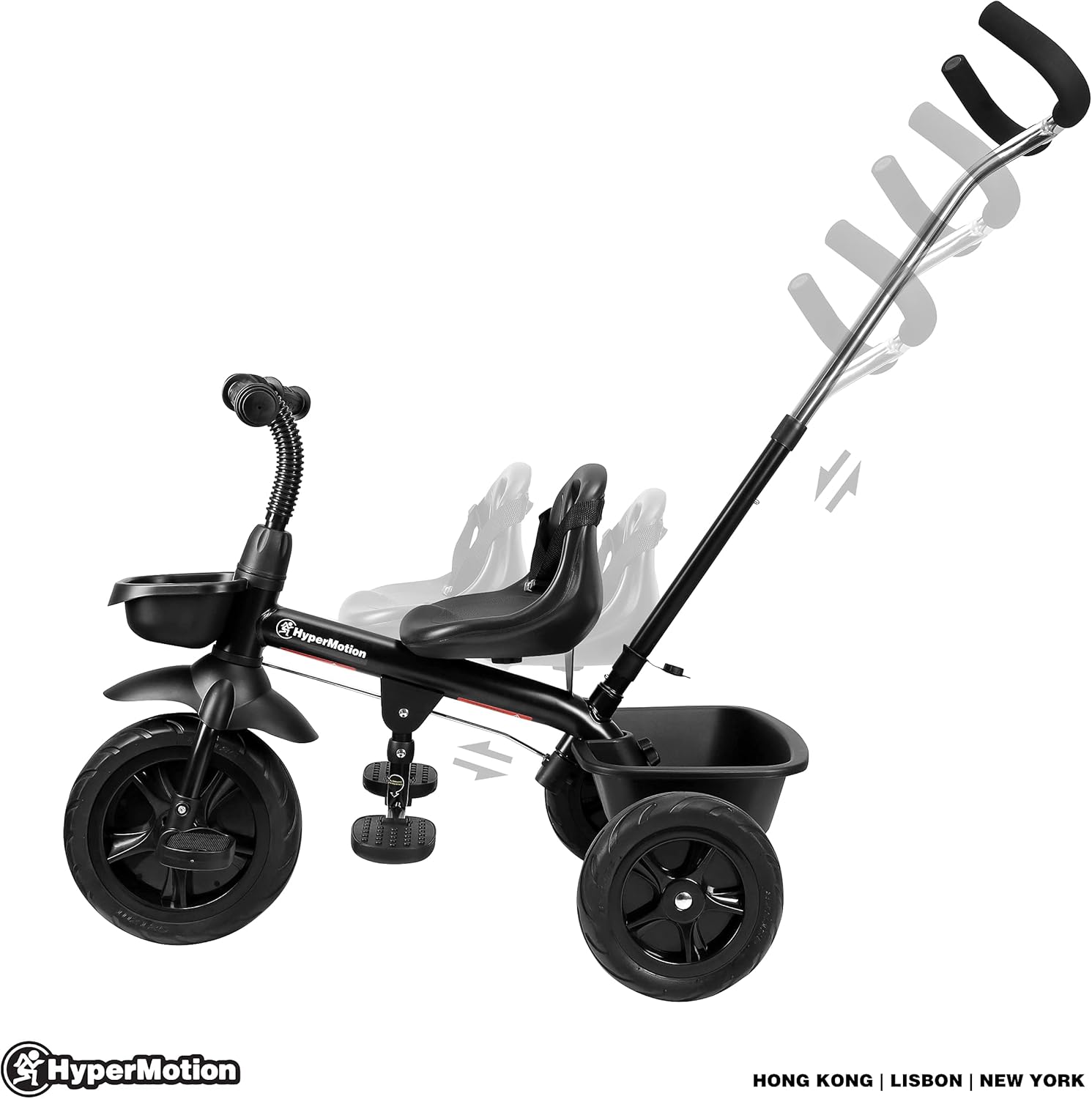 Tricycle parent push handle adjustment