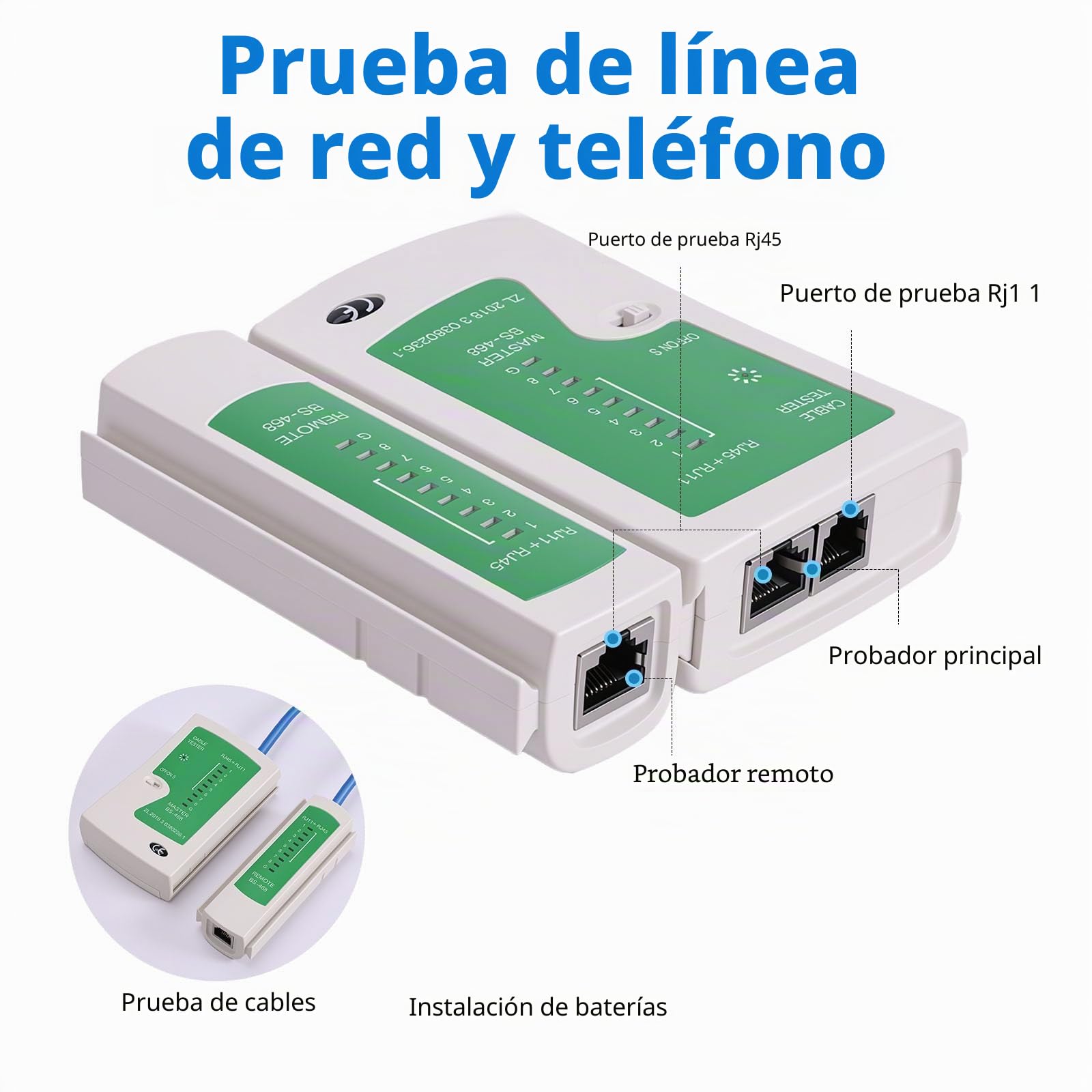 Kit Crimpadora RJ45 Profesional, Herramienta de Crimpado con Comprobador de Cable Pelacables y Conectores Pasantes Cat5 Cat6 Cat7, Alicates de Red para Instalación Reparación