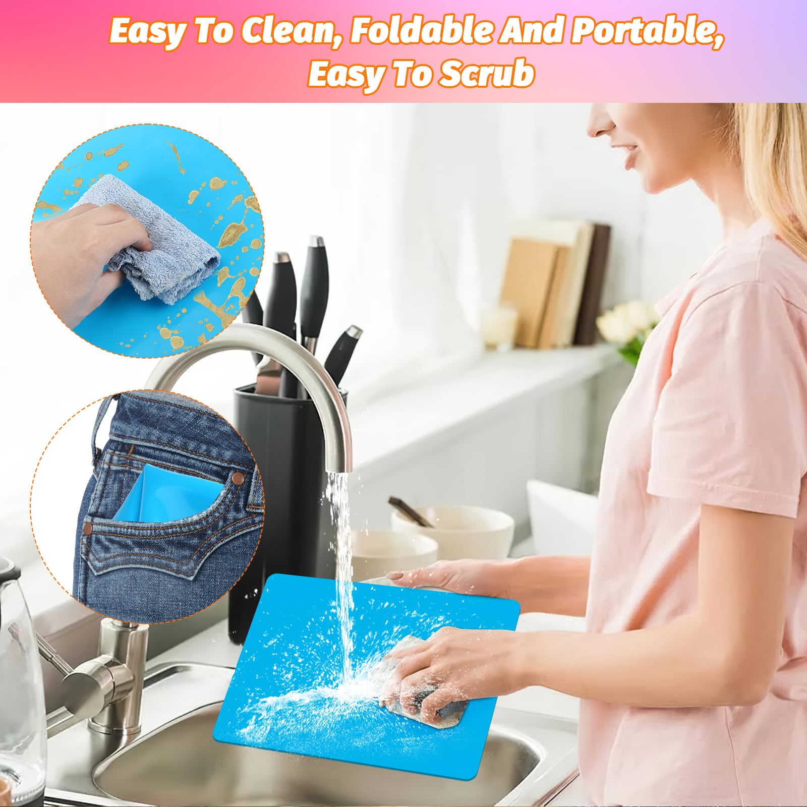 4 Piezas Tapetes De Silicona 40x30 Cm, Tapete Silicona Para Resina Epoxi, Antiadherente Tapete Mesa, Alfombrilla Para Manualidades, Silicone Painting Mat