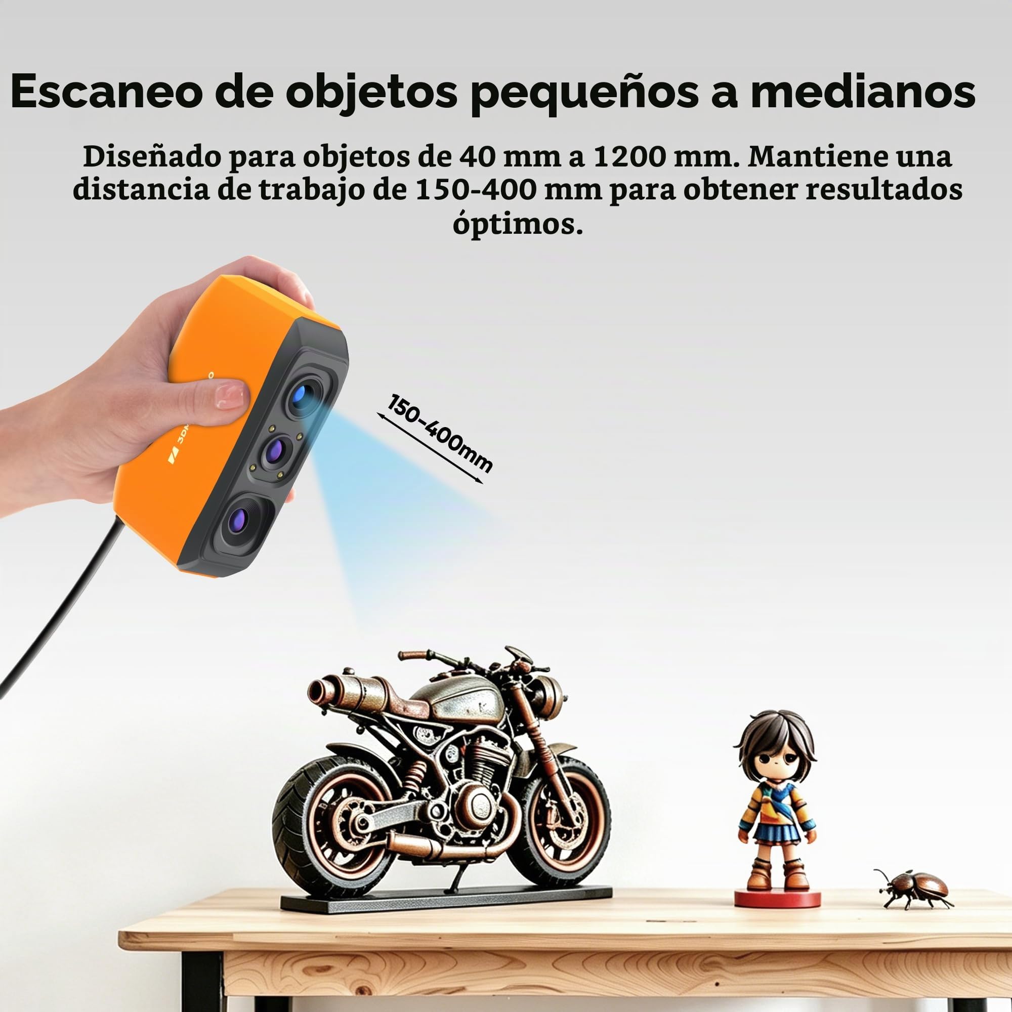 3DMakerpro Fox - Escáner 3D de precisión de 0,07 mm para impresión
