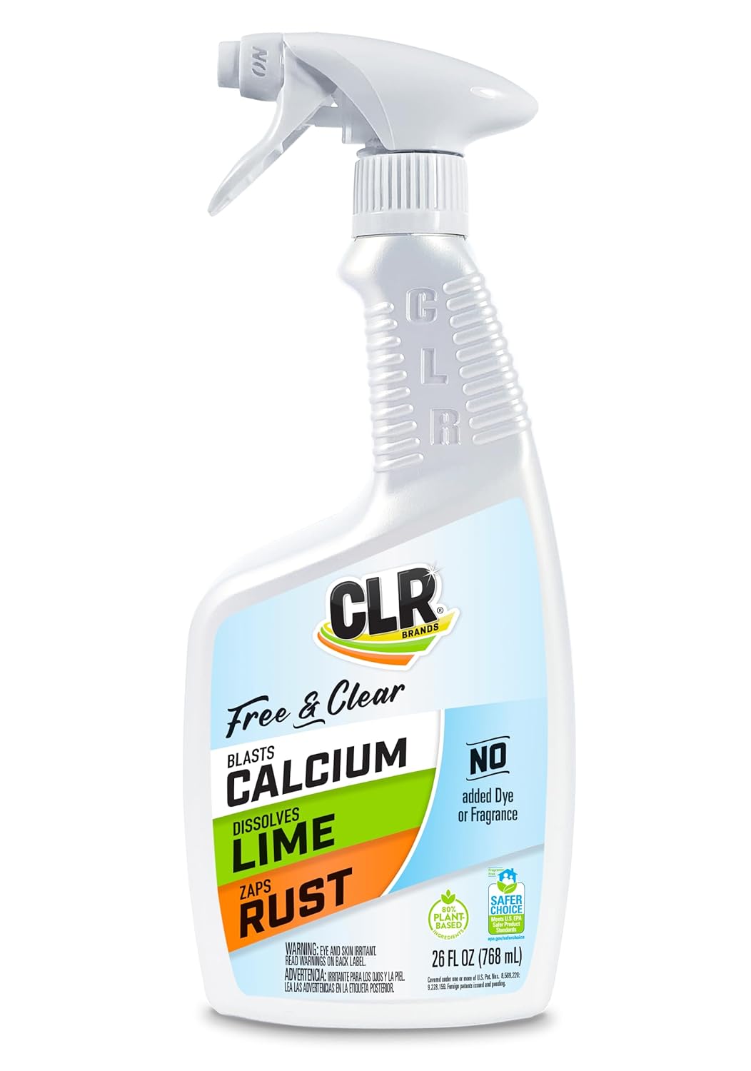 CLR Brands Calcium Lime Rust Remover Free Clear No Dyes or Fragrances Gentle Lime and Bathroom Descaler Removes