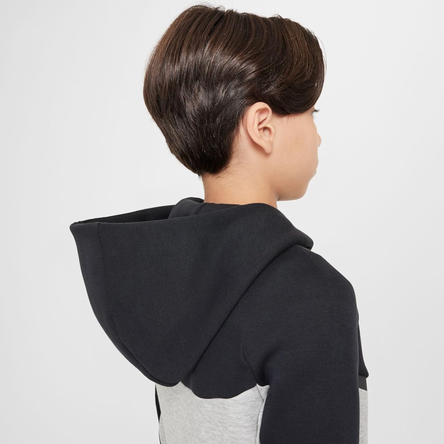 Nike Sportswear Tech Fleece Big Kids' Full-Zip Hoodie (Dark Grey Heather/Black/Black/Black) - Image 5