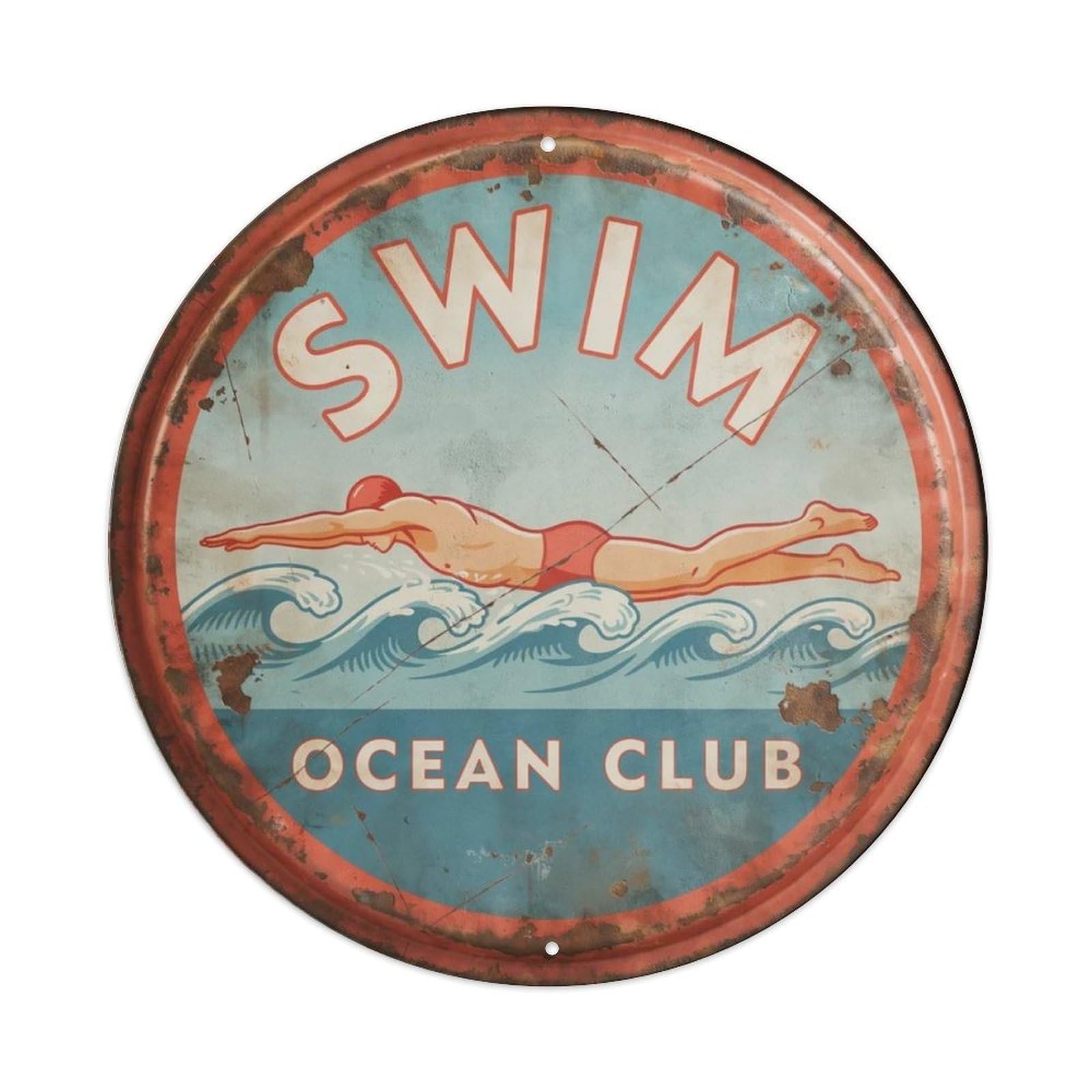 Swim-Club-Tin Metal Tin Sign Plaque