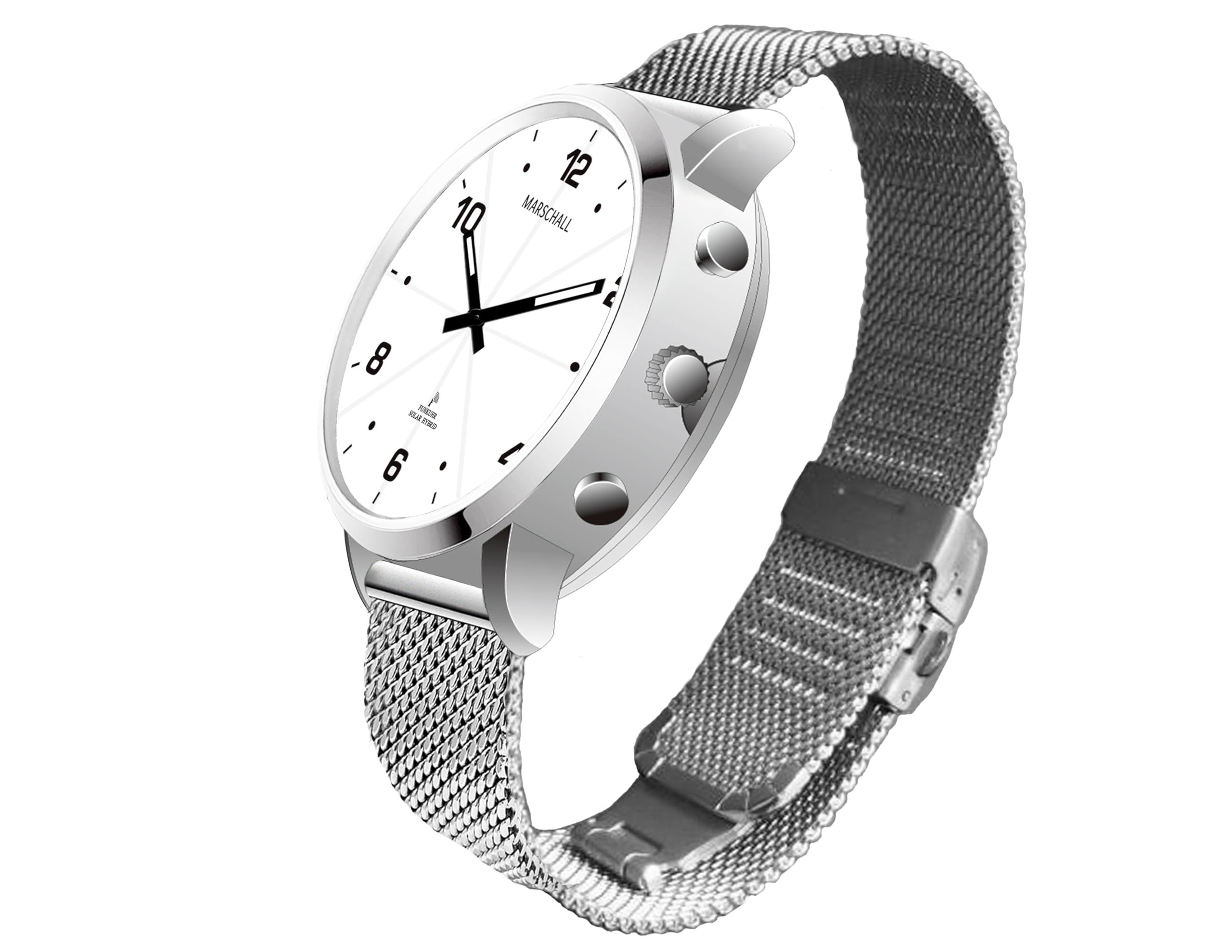 Marschall Deutsch sprechende Unisex Armbanduhr I Mit Soloarpanel I 1150W I Für Blinde, Senioren und Demenzkranke I Datum- und Zeitansage