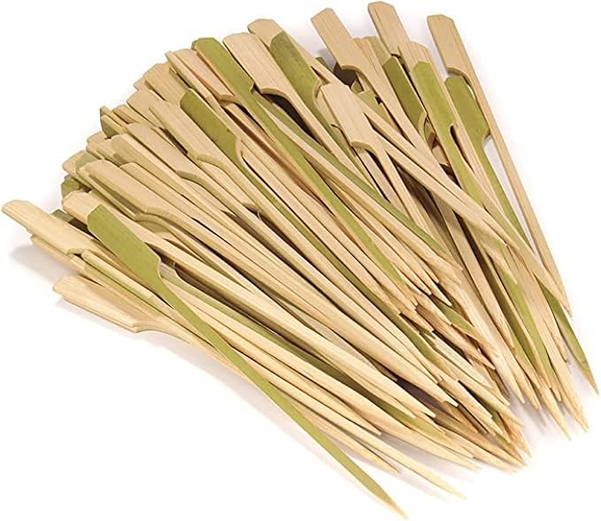 10 Inch(200 Pack) Bamboo Wooden Paddle Picks Skewers for