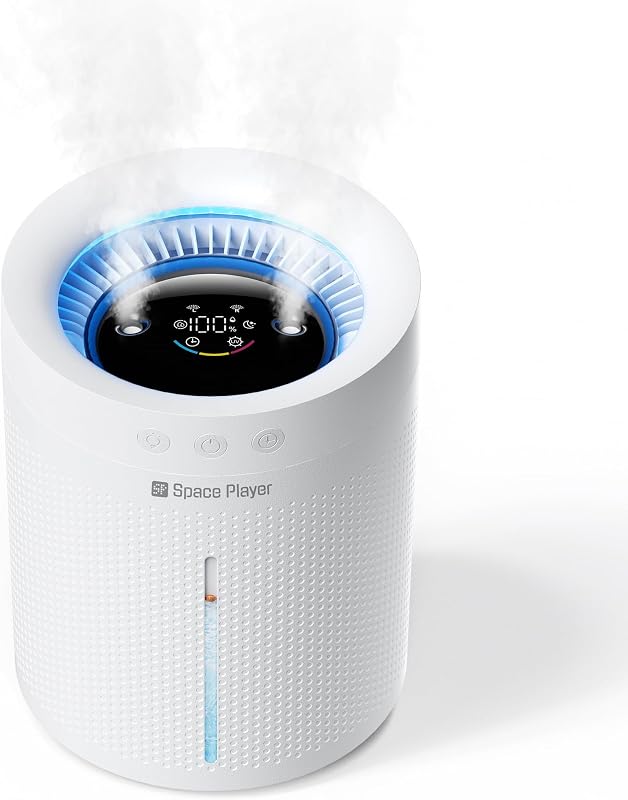 Humidificador de aire inalámbrico para dormitorio de bebé, pulverizador dual de llenado superior de 3 litros portátil | Seguro para el grifo y el agua mineral: humidificador doméstico inalámbrico de 3 litros fácil de limpiar con doble rociador, batería de 4000 mAh, 30 horas y apagado automático