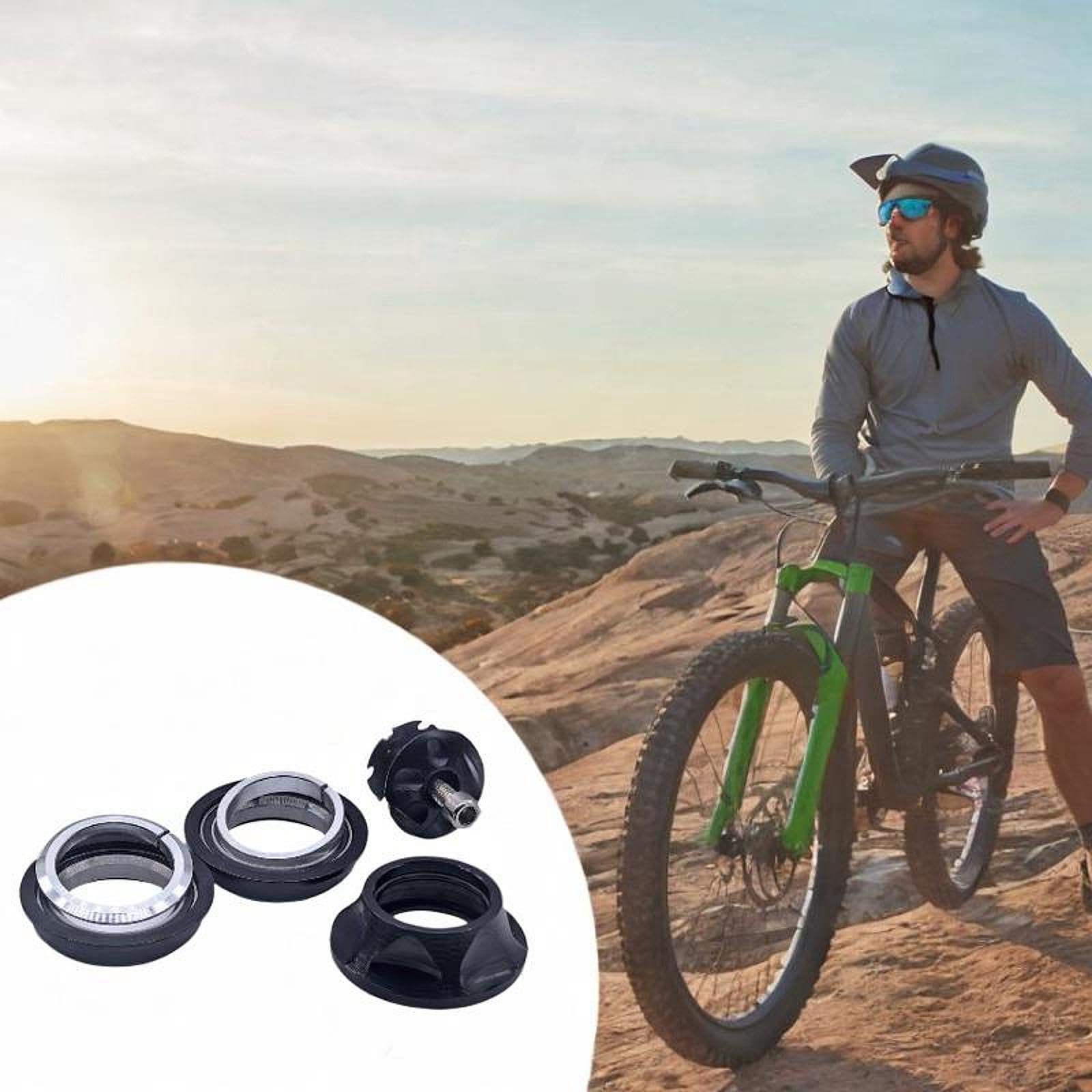 Yiju Mountain Bike Headset,Tapered Headset,Front Fork Stem Headset Replacement,Cycling Accessory,Outdoor Sports, Black