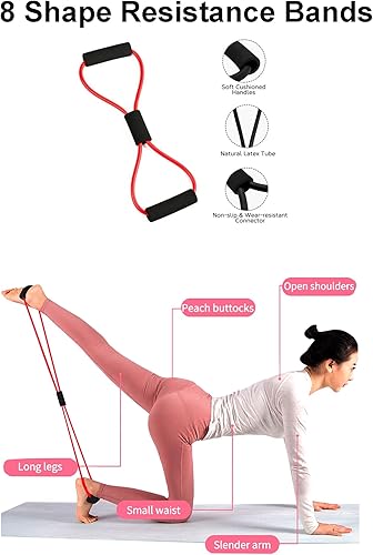 Miniatura 6 de Kit de barra de pilates con bandas de resistencia para mujeres y hombres, bandas de resistencia para entrenamiento, equipo de gimnasio en casa,
